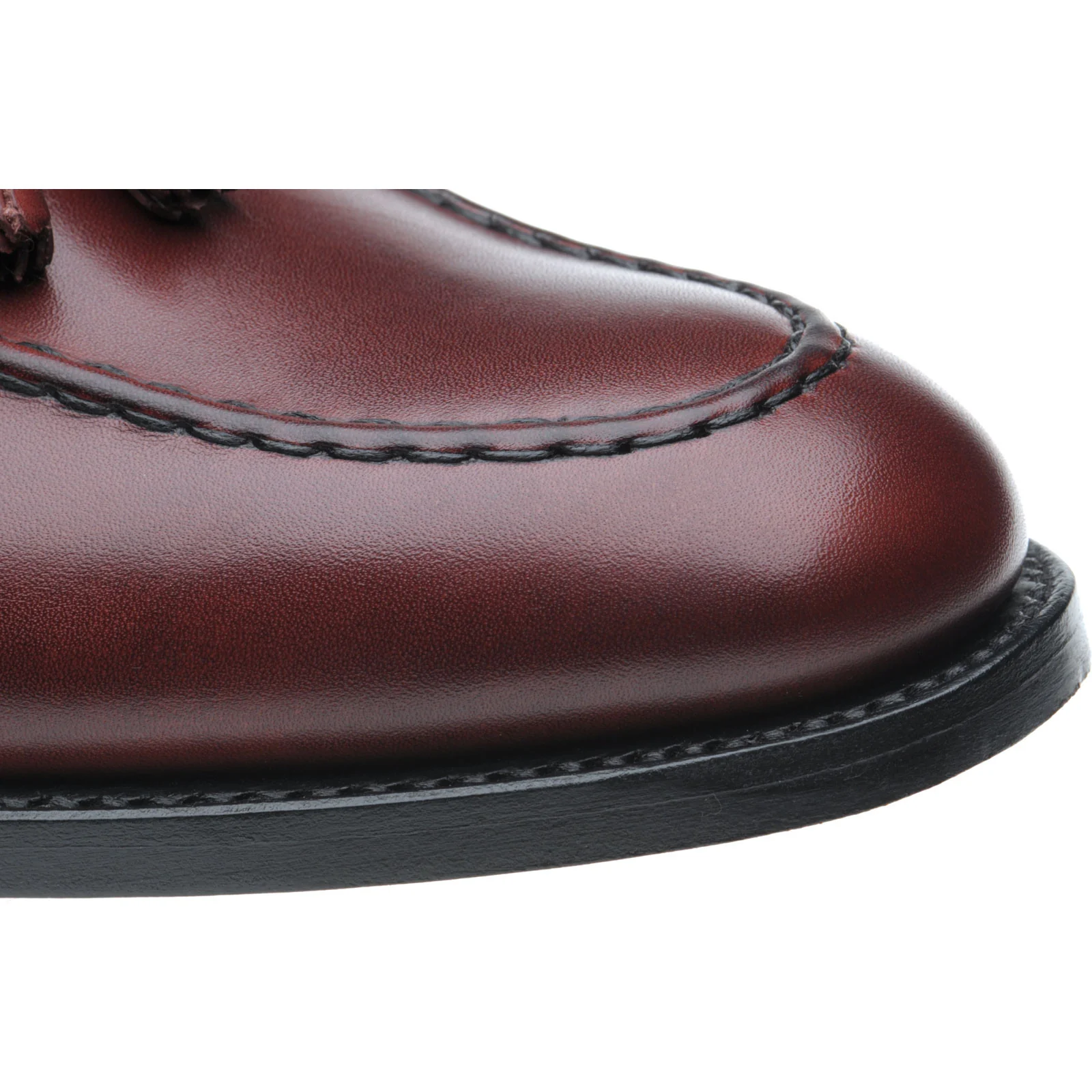 Herring Charlton II mens tasselled loafers in cherry calf (second) - Image 5