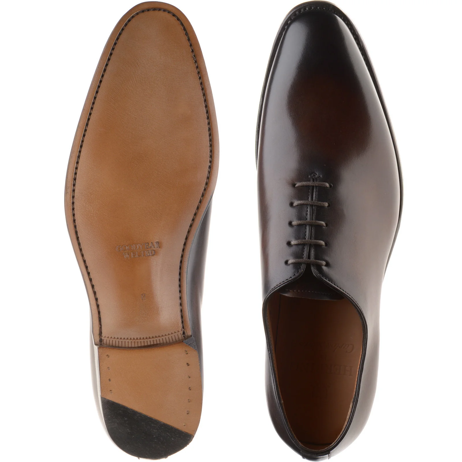 Herring Chaucer mens wholecuts in brown calf - Image 3