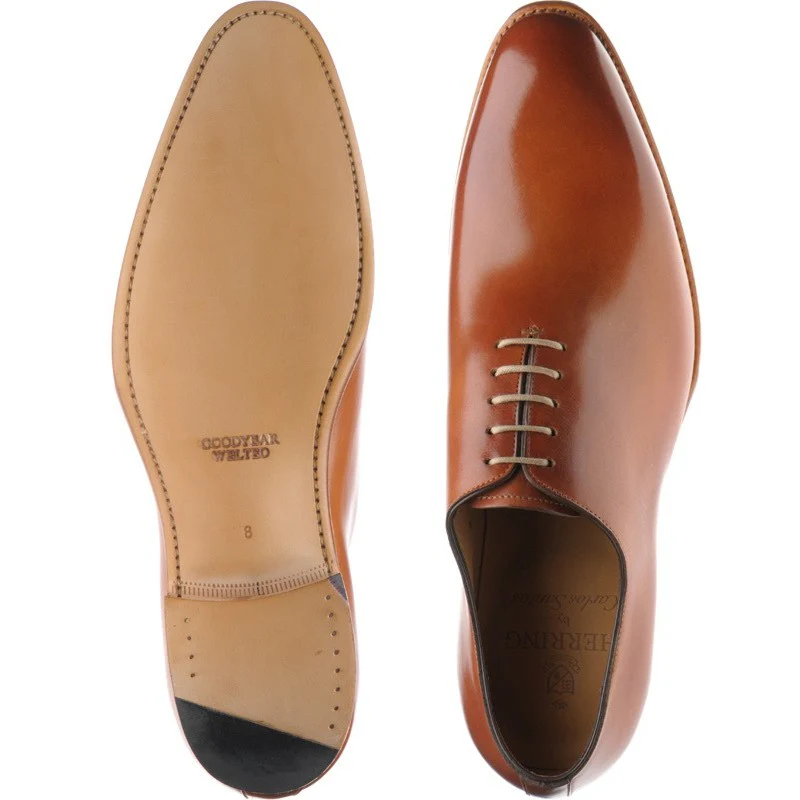 Herring Chaucer mens wholecuts in tan calf (second) - Image 3