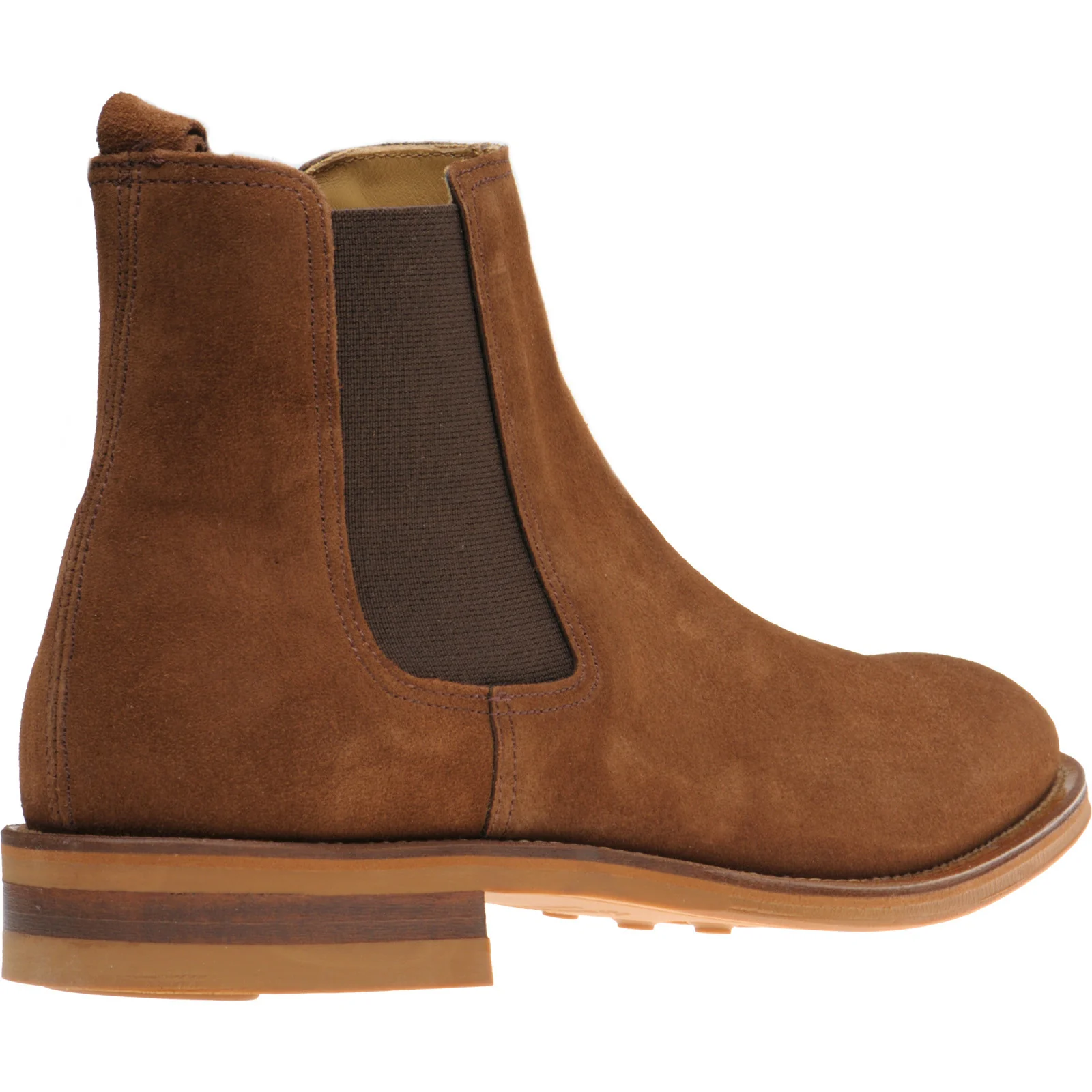Herring Chichester mens rubber-soled Chelsea boots in brown suede - Image 4