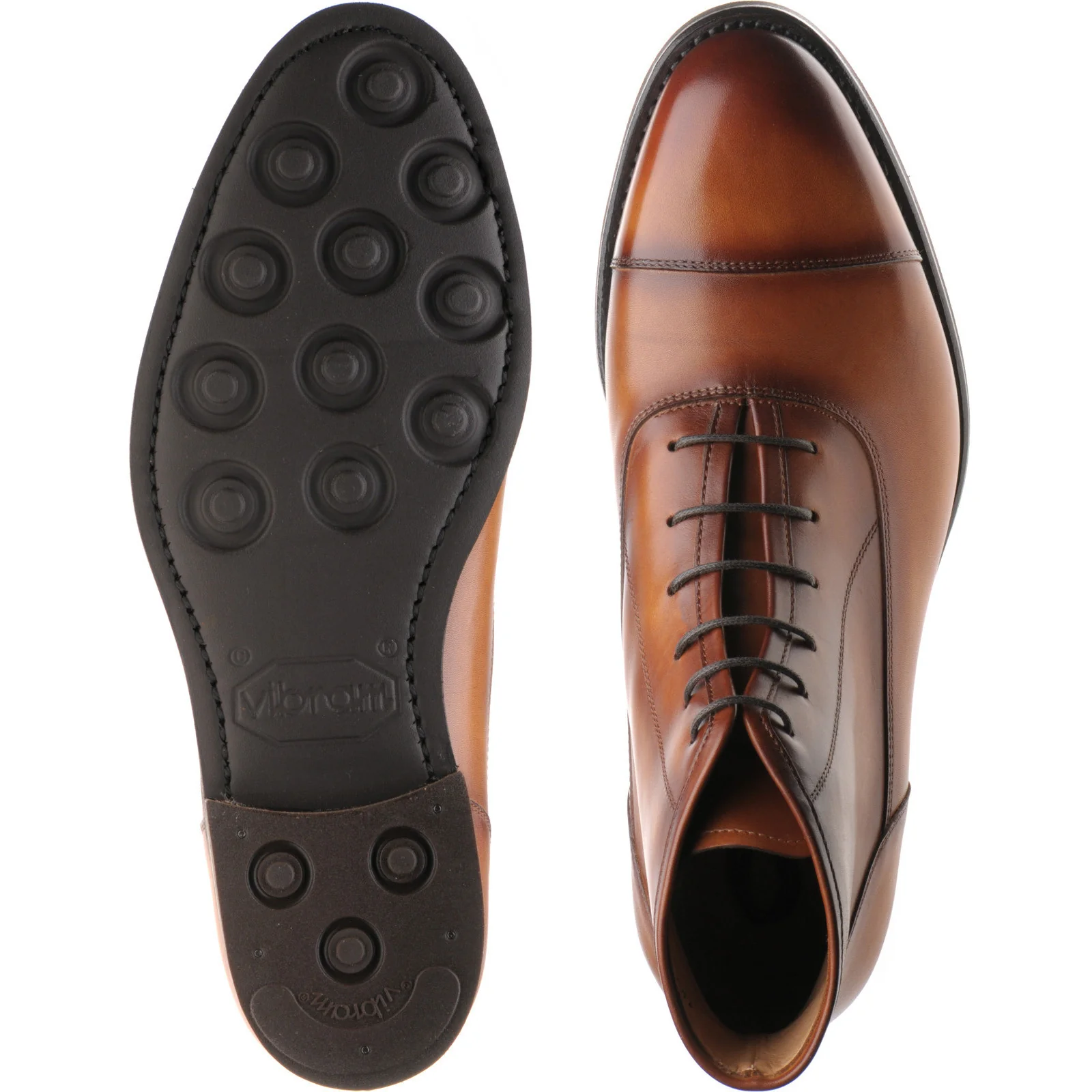 Herring Chiltern mens rubber-soled boots in tan calf - Image 3