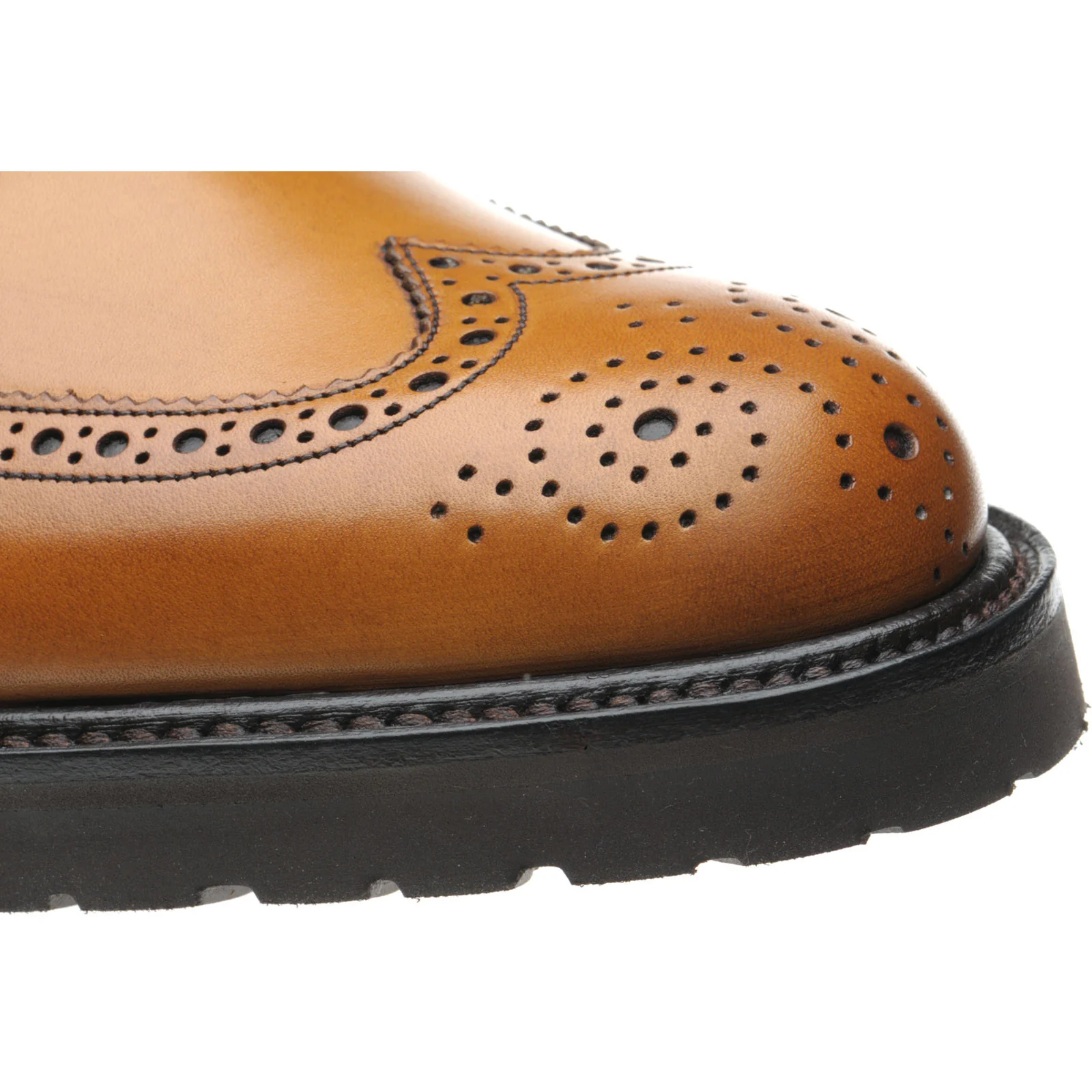 Herring Chippenham mens rubber-soled brogues in cedar calf - Image 5