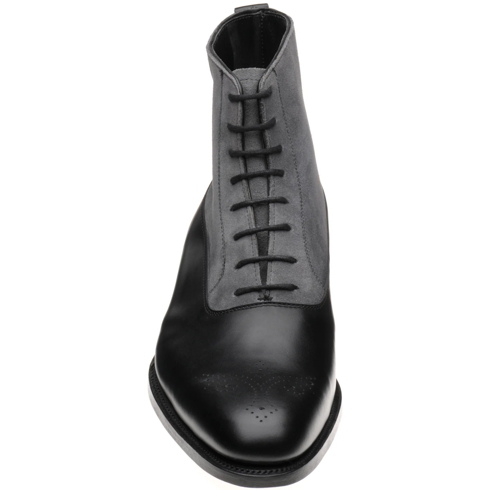 Herring Clarence mens two-tone boots in black calf and grey suede - Image 2