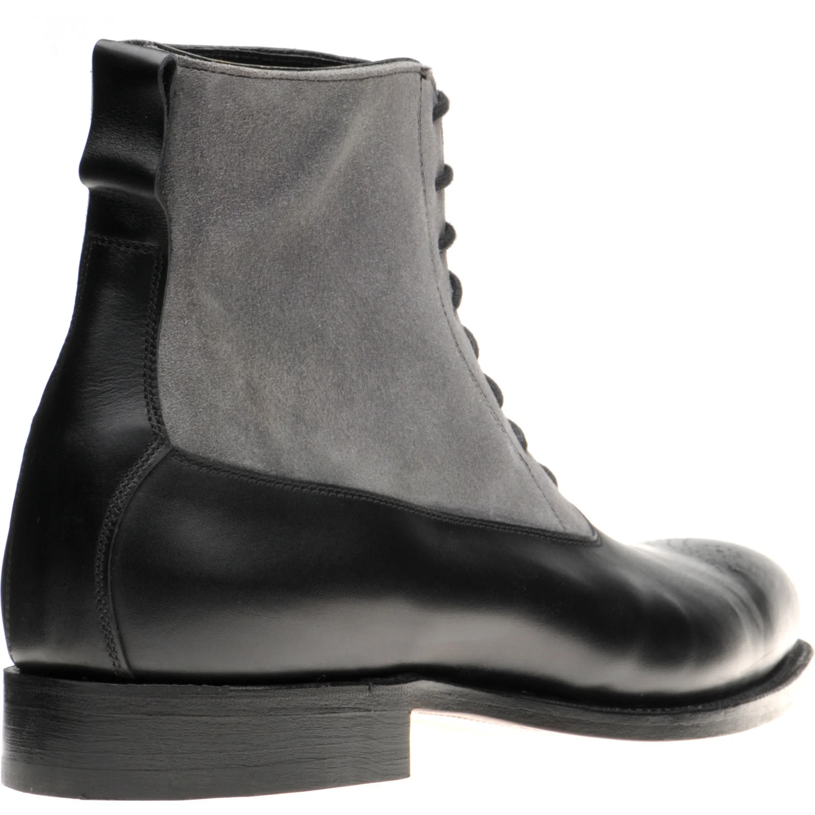 Herring Clarence mens two-tone boots in black calf and grey suede - Image 4
