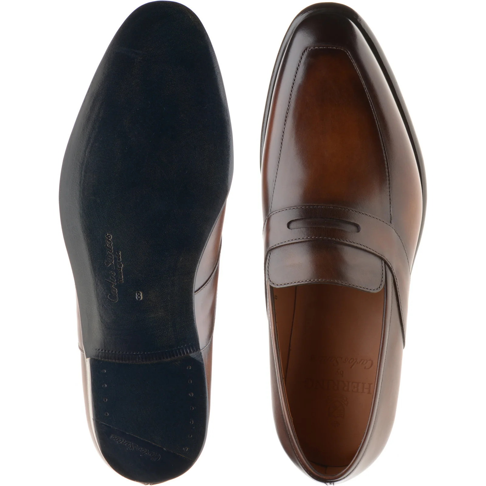 Herring Cleveland mens loafers in tobacco calf (second) - Image 3