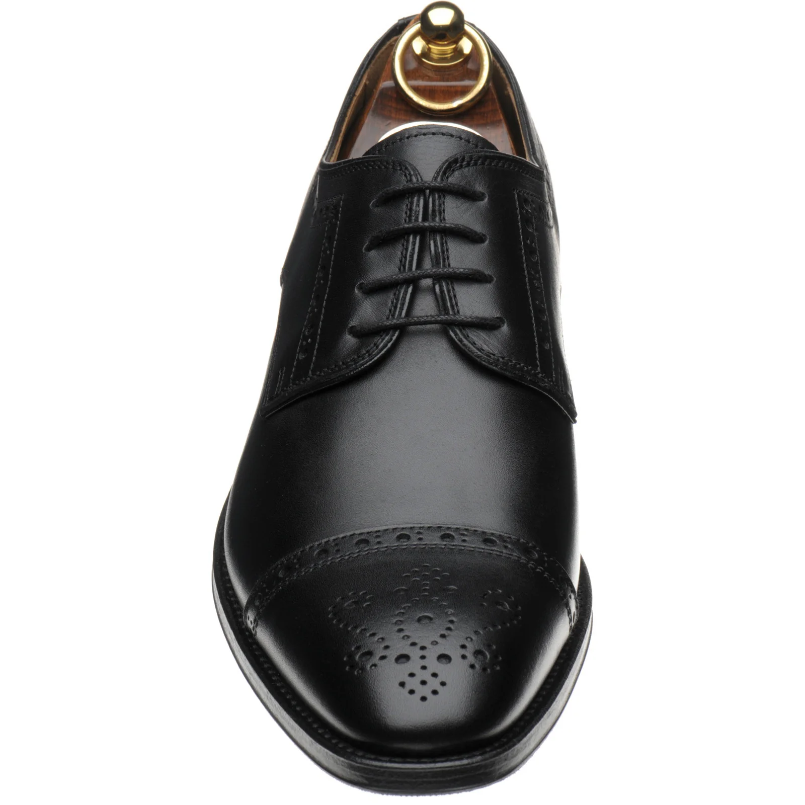 Herring Clifton mens hybrid-soled semi-brogues in black calf - Image 2