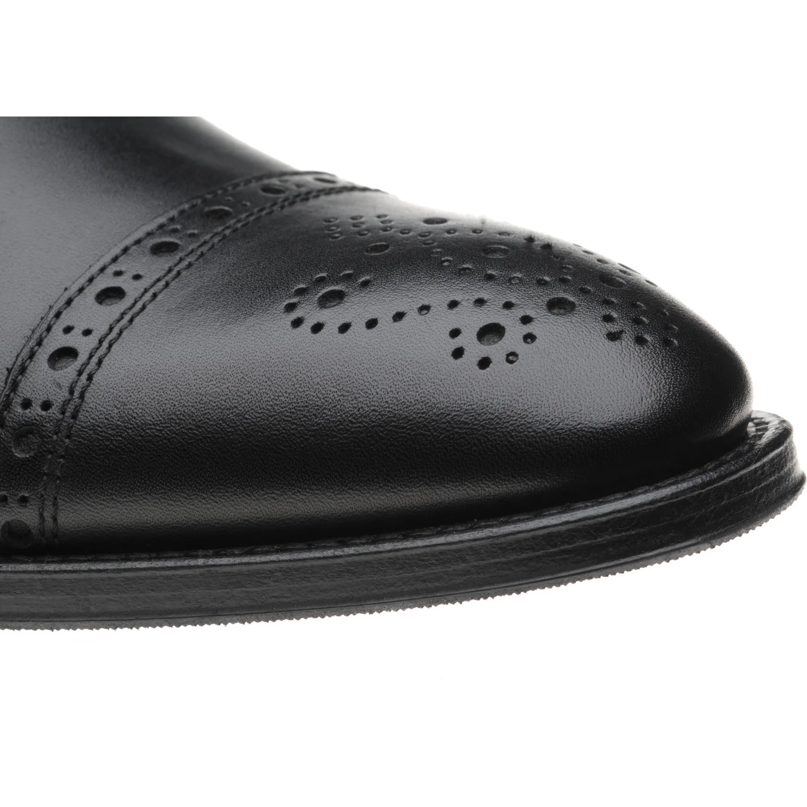 Herring Clifton mens hybrid-soled semi-brogues in black calf - Image 5