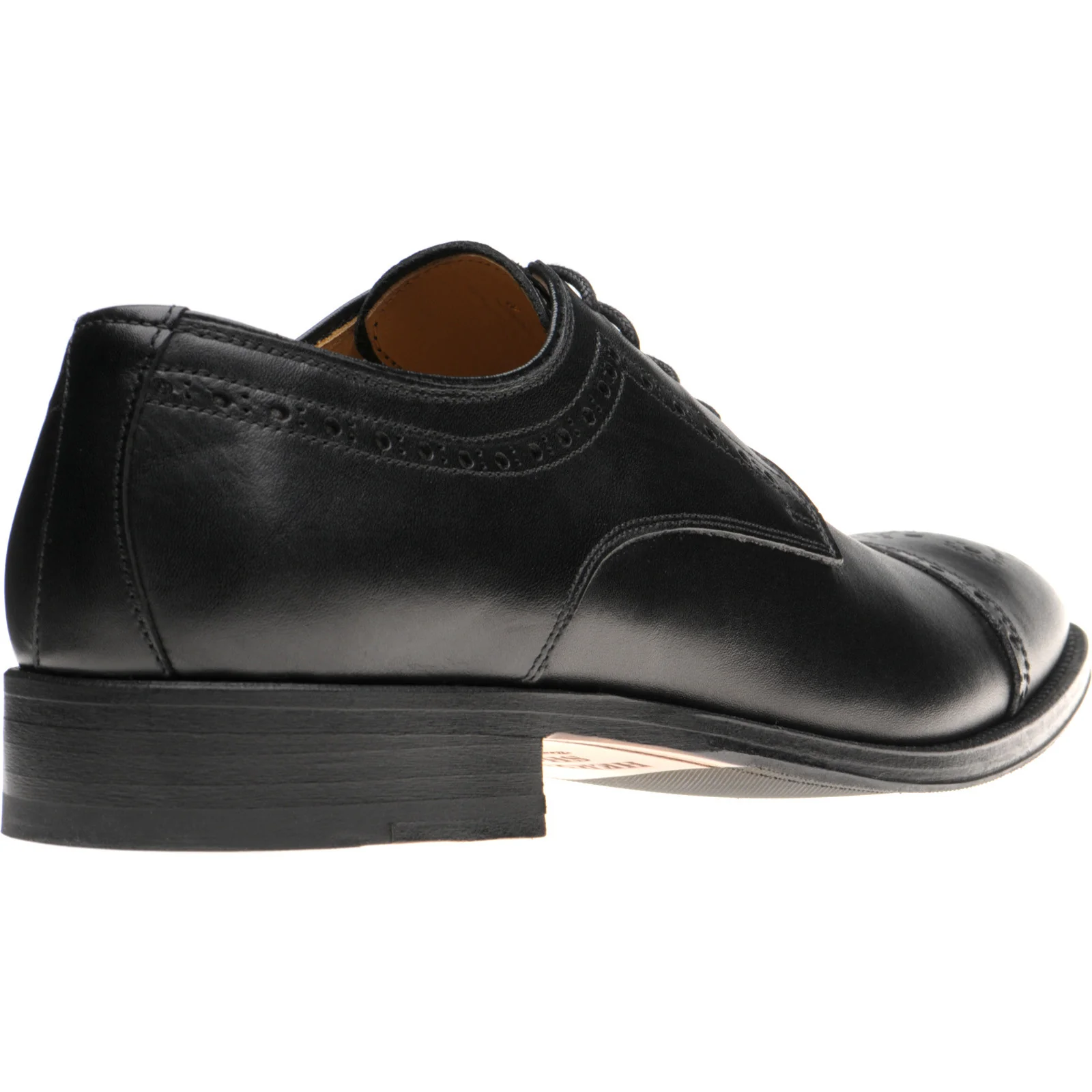 Herring Clifton mens hybrid-soled semi-brogues in black calf (second) - Image 4