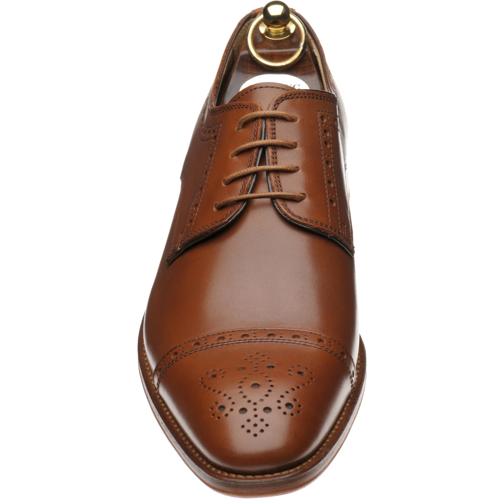 Herring Clifton mens hybrid-soled semi-brogues in tan calf - Image 2