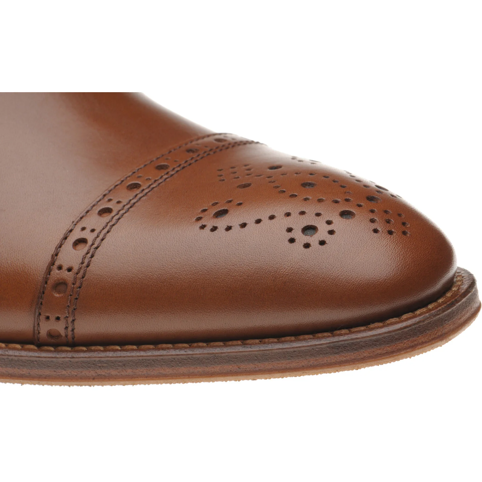 Herring Clifton mens hybrid-soled semi-brogues in tan calf (second) - Image 5