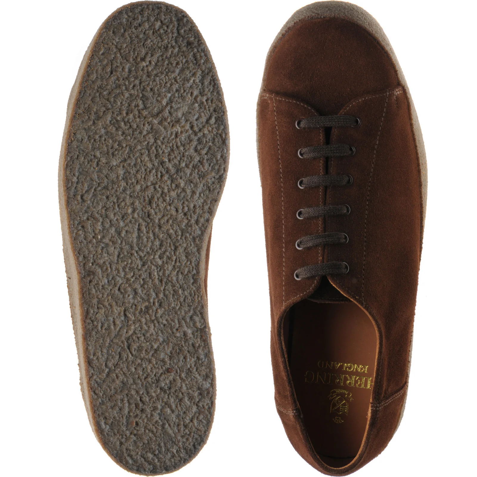 Herring Clyde mens rubber-soled Derby shoes in polo suede - Image 3