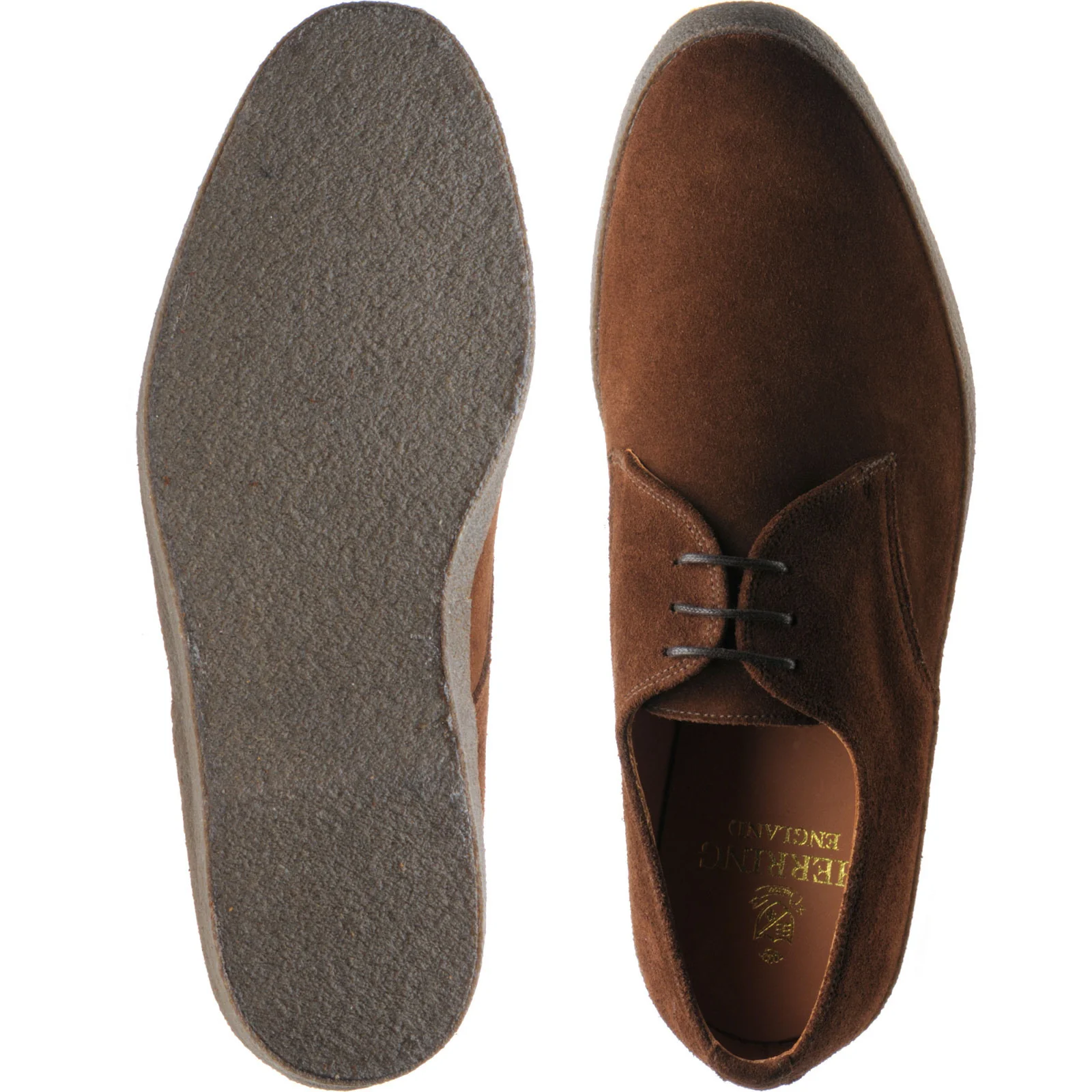 Herring Cobra mens rubber-soled Derby shoes in polo suede - Image 3