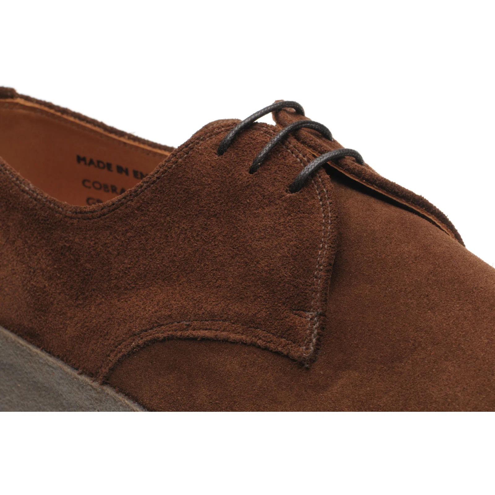 Herring Cobra mens rubber-soled Derby shoes in polo suede - Image 4
