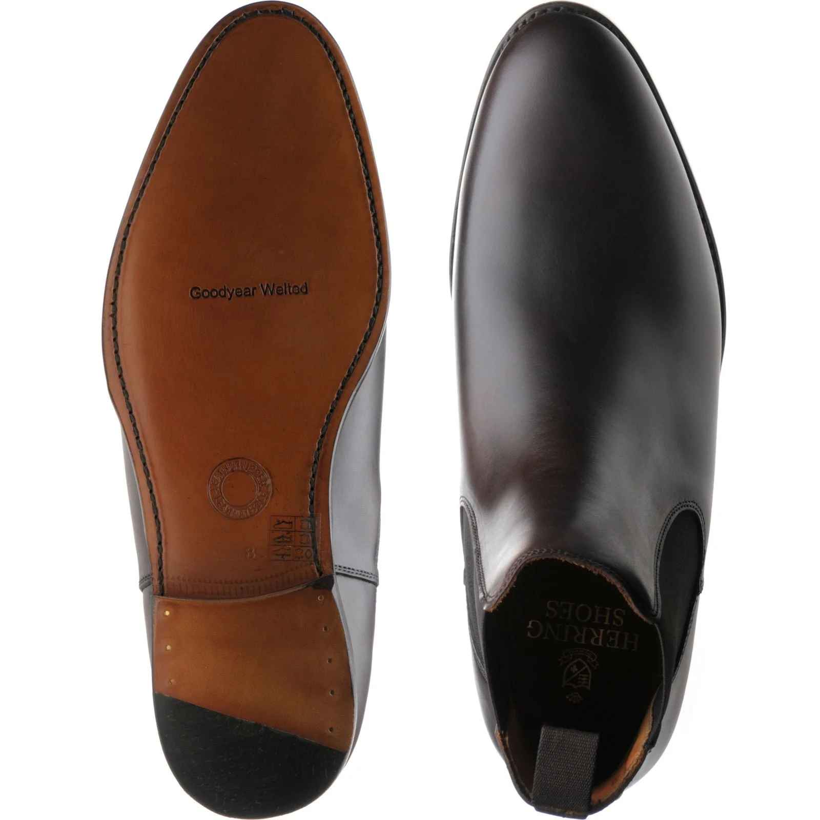 Herring Coltham II mens Chelsea boots in brown waxy - Image 3