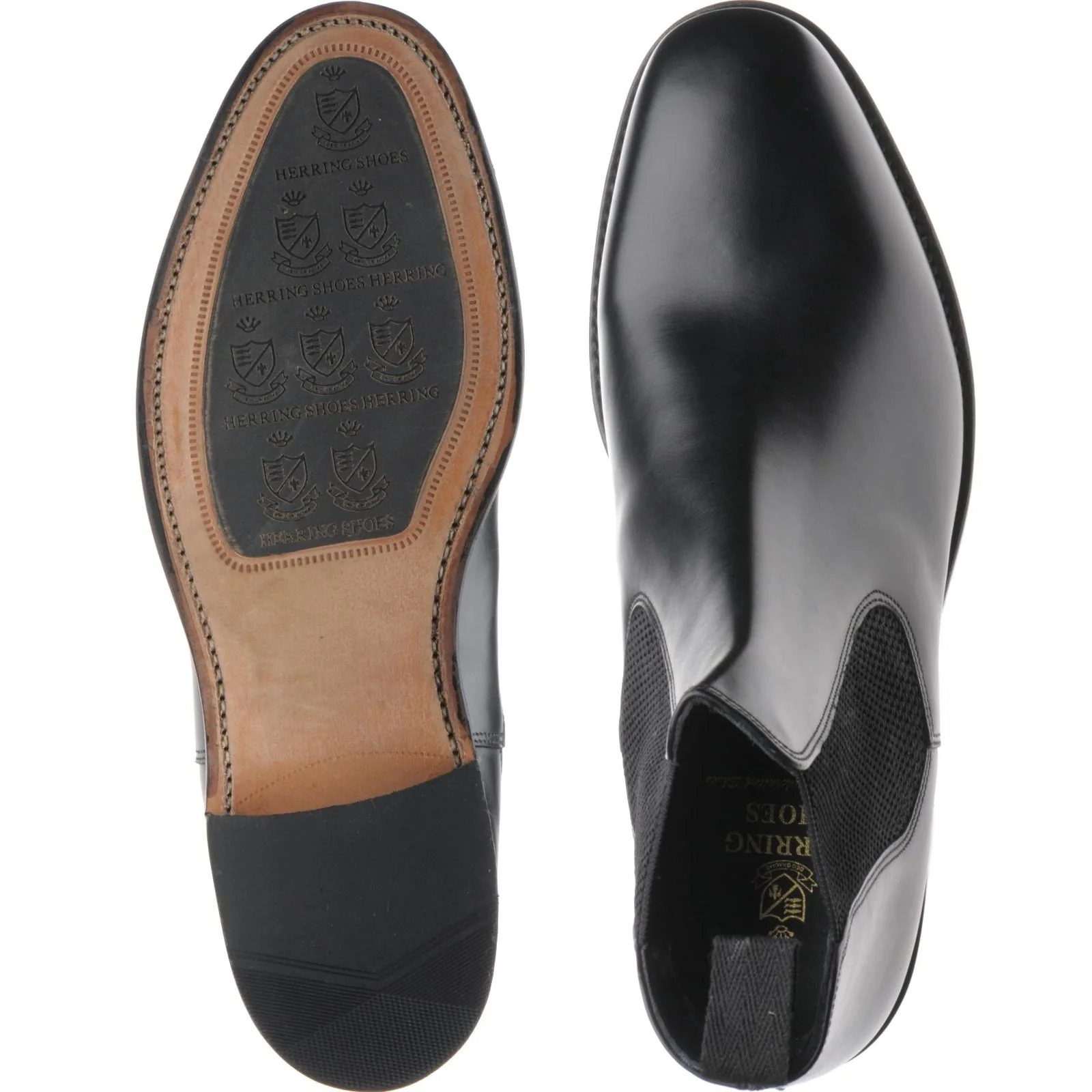 Herring Coltham mens hybrid-soled Chelsea boots in black calf (second) - Image 3
