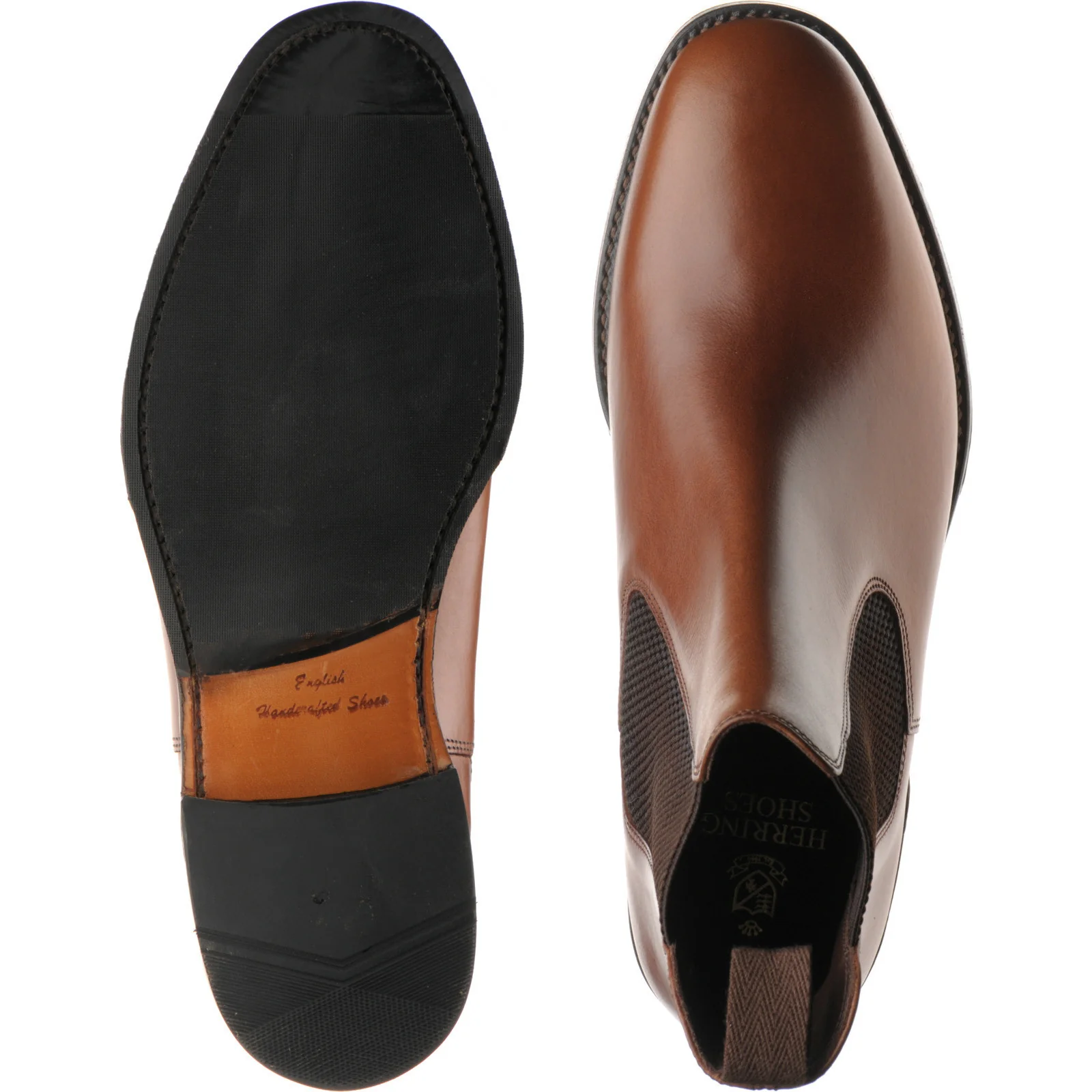 Herring Coltham mens hybrid-soled Chelsea boots in brown waxy calf - Image 3