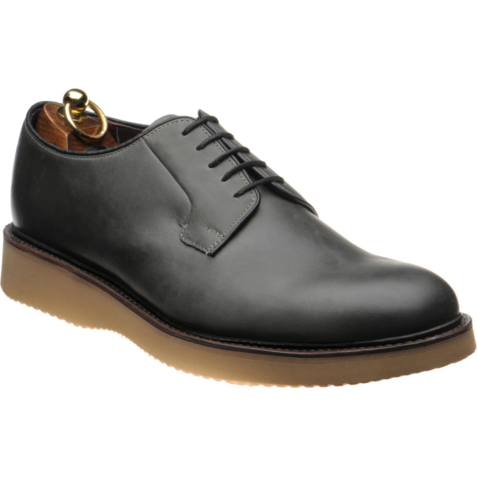 Herring Cookham mens rubber-soled Derby shoes in washed grey