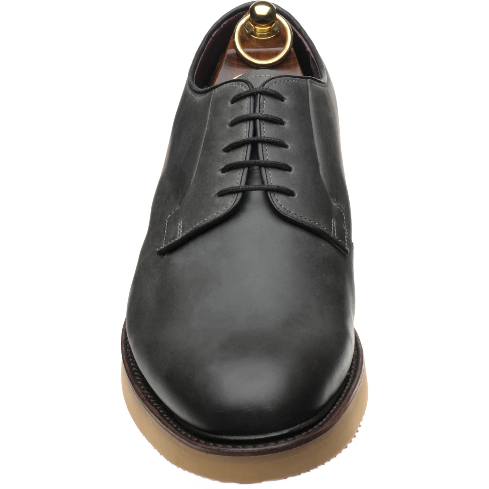 Herring Cookham mens rubber-soled Derby shoes in washed grey - Image 2