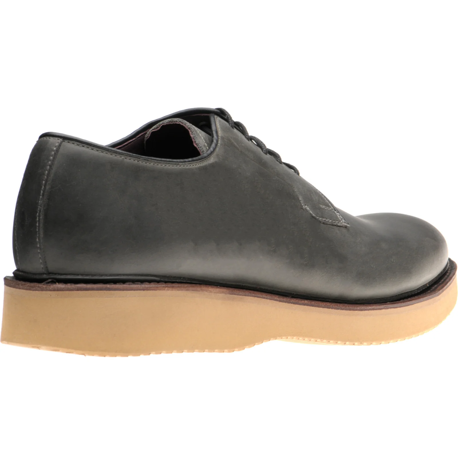 Herring Cookham mens rubber-soled Derby shoes in washed grey - Image 4