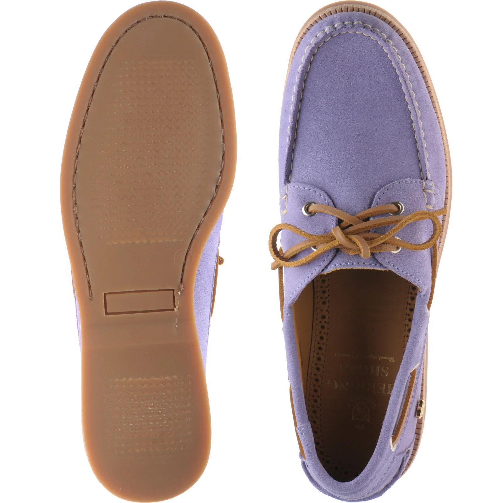 Herring Cordelia ladies rubber-soled deck shoes in lilac suede - Image 3