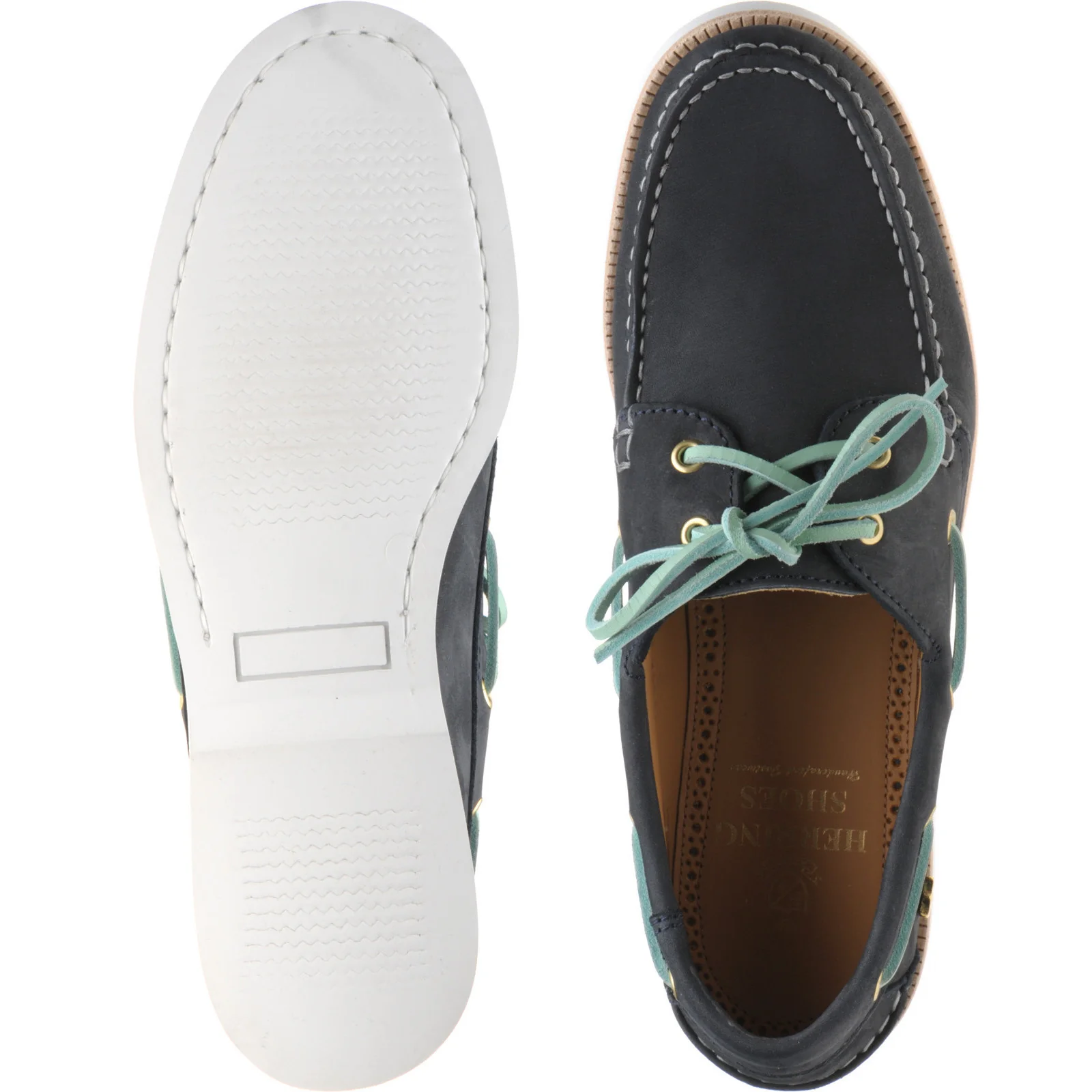 Herring Cordelia ladies rubber-soled deck shoes in navy nubuck - Image 3