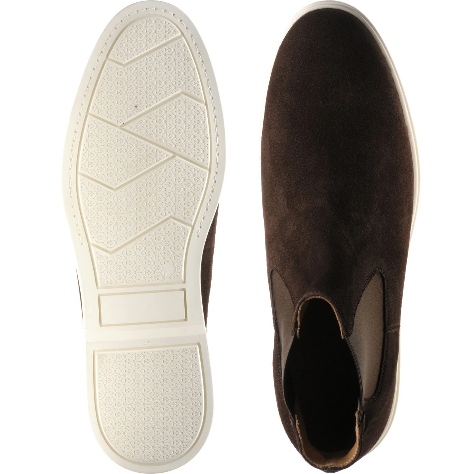 Herring Corvette mens rubber-soled Chelsea boots in dark brown suede - Image 3
