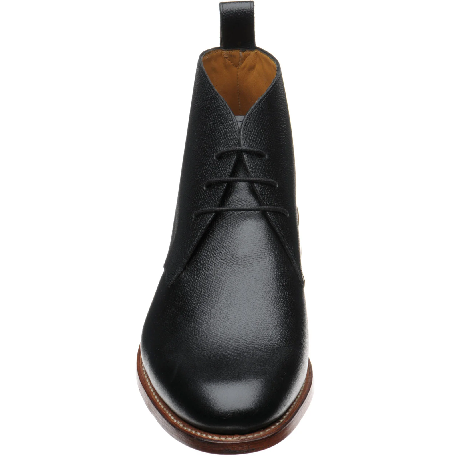 Herring Cosdon mens Chukka boots in black grain - Image 2