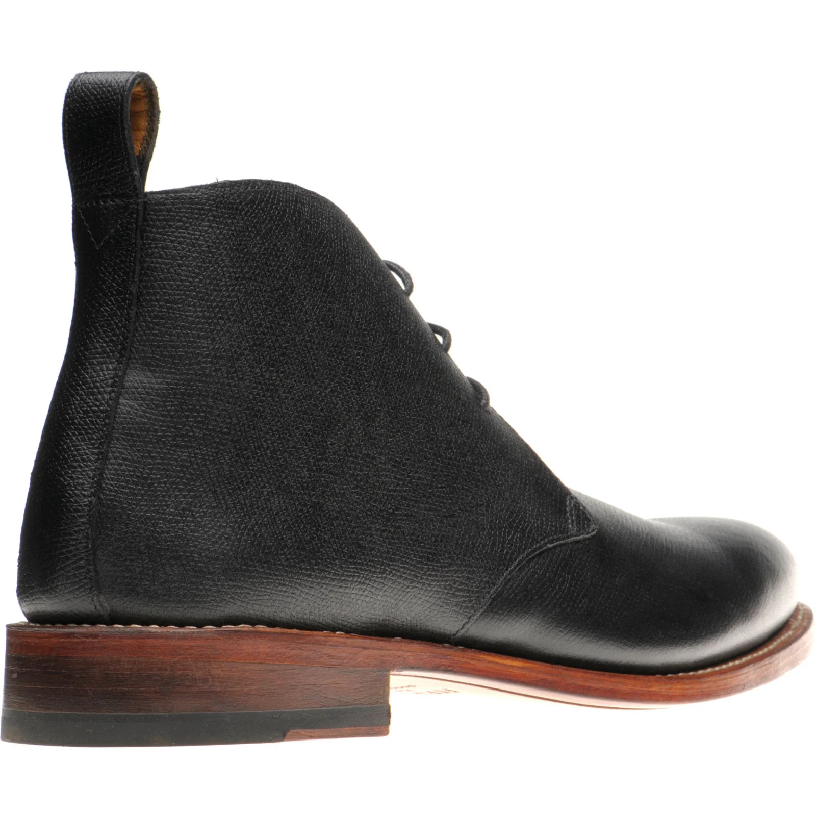 Herring Cosdon mens Chukka boots in black grain - Image 4