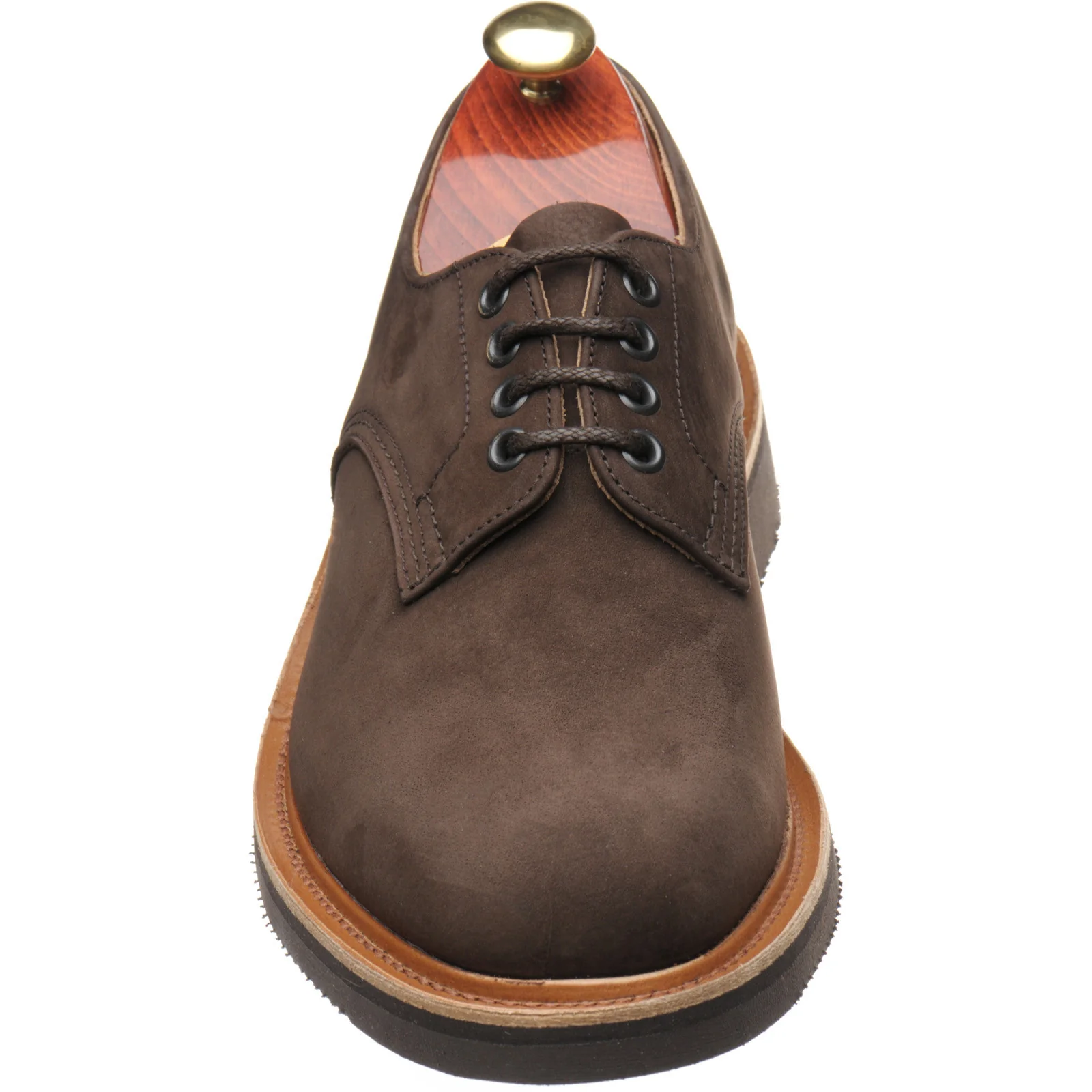 Herring Daniel mens rubber-soled Derby shoes in brown hydro nubuck - Image 2