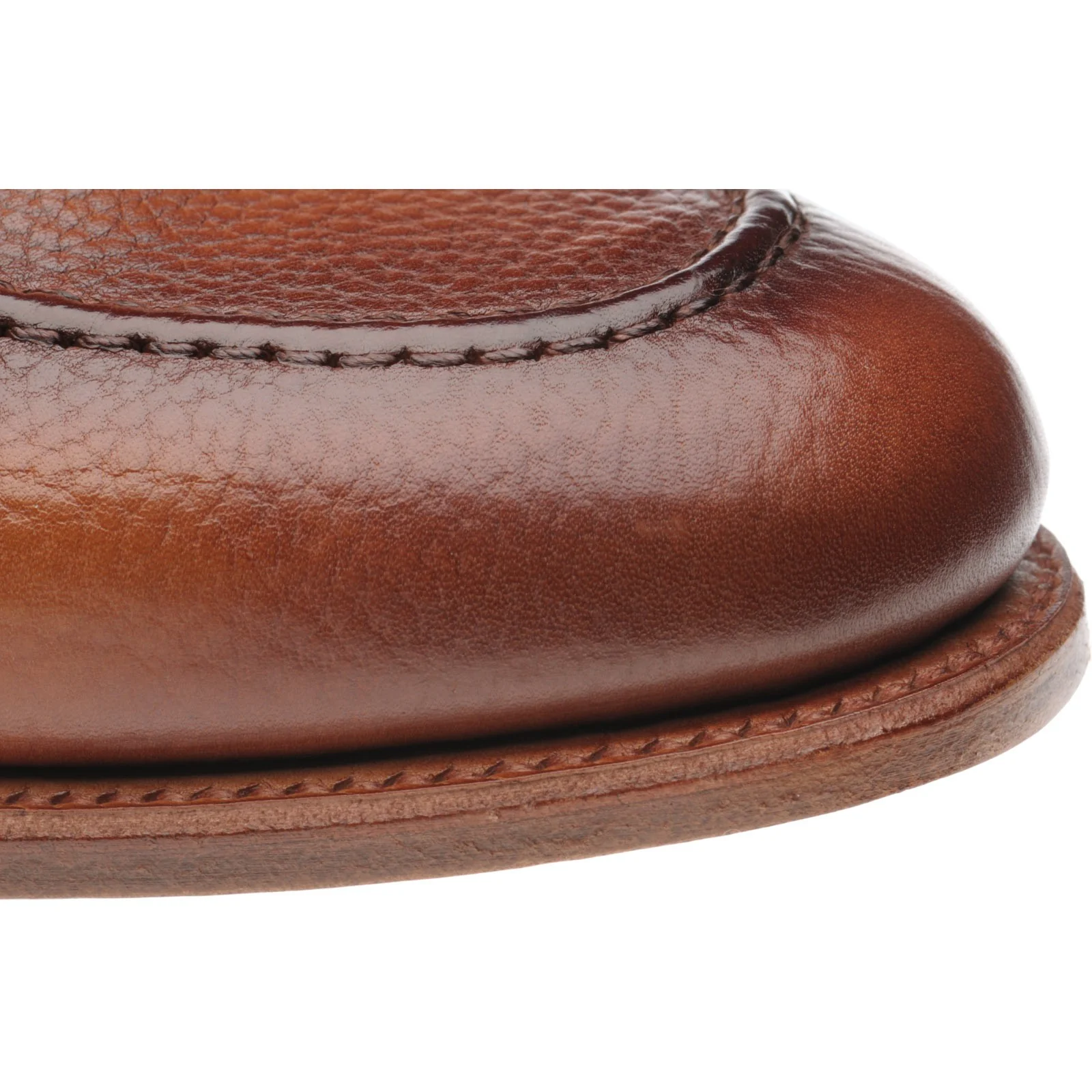 Herring Dartford mens loafers in tan soft grain - Image 5