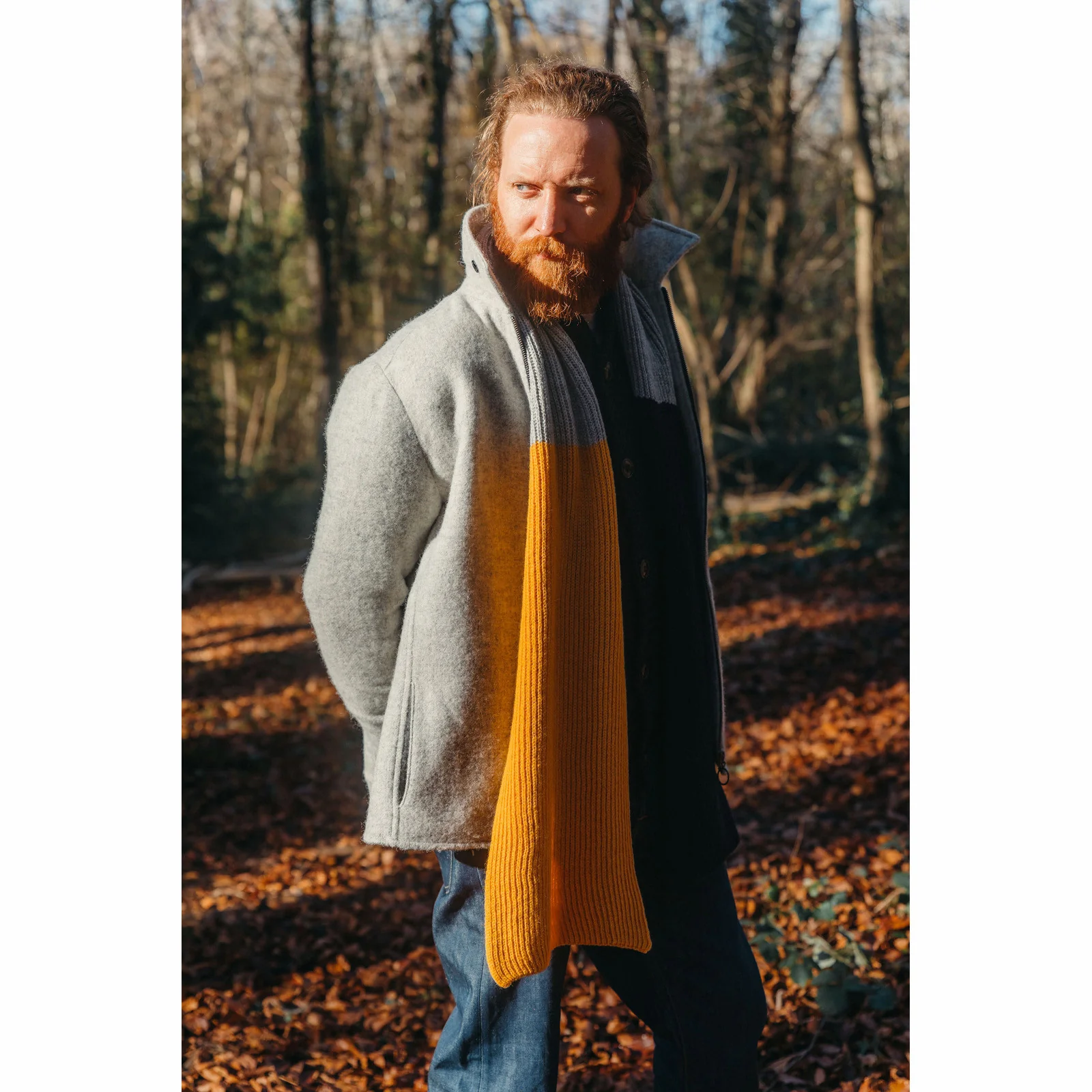 Herring Dexter Wool Over Shirt by Peregrine in light grey - Image 3