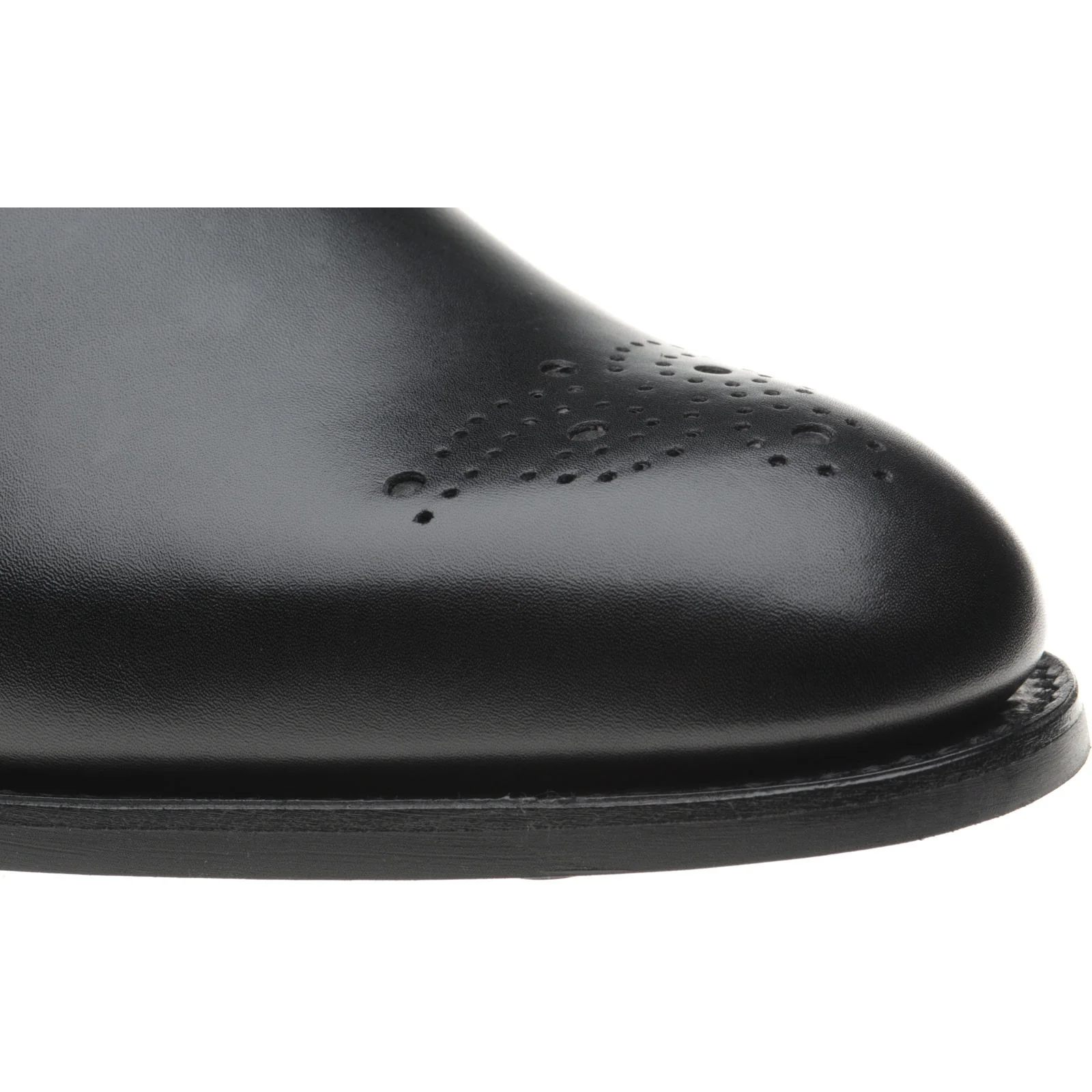 Herring Didsbury mens rubber-soled monk shoes in black calf - Image 5