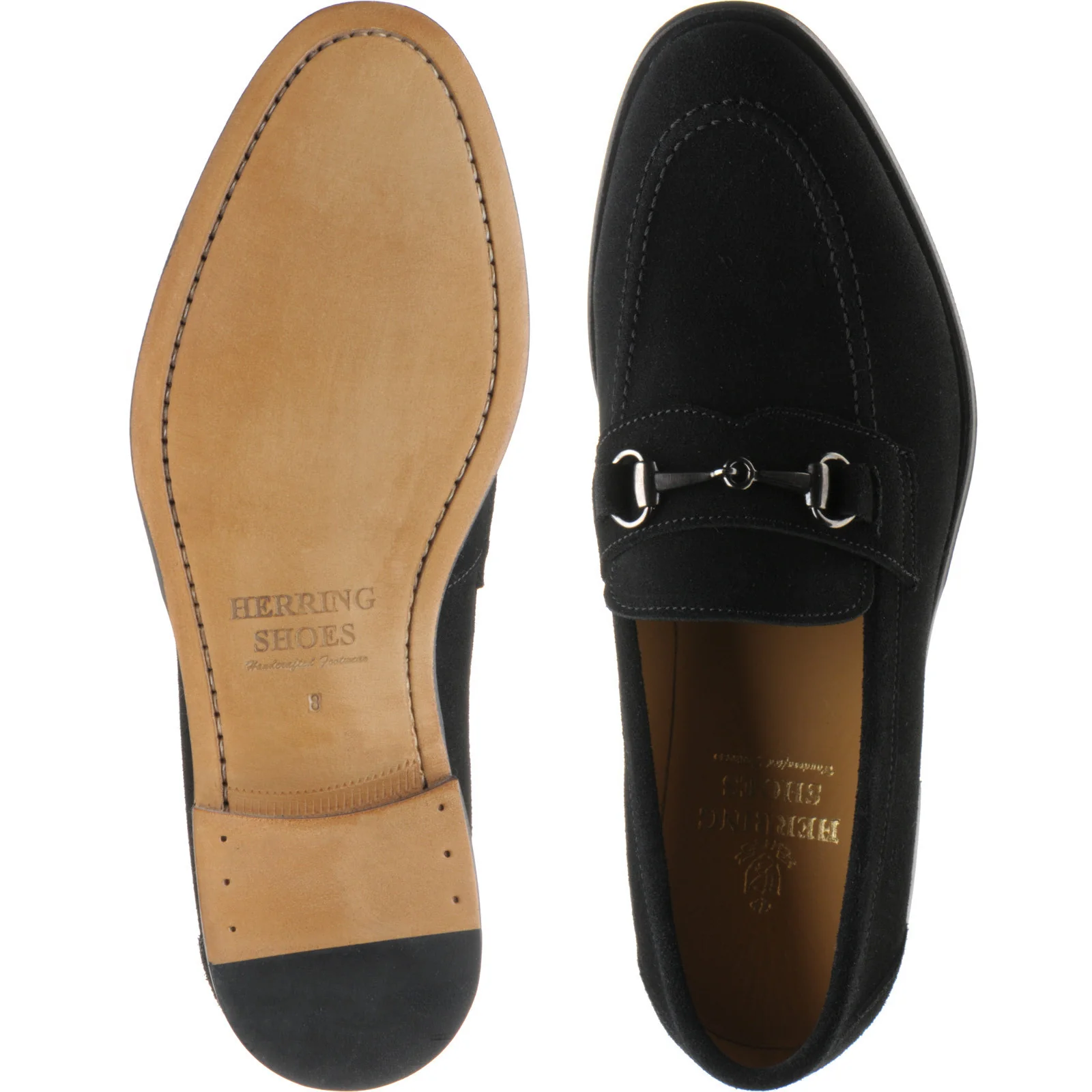 Herring Dillon II mens loafers in black suede - Image 3