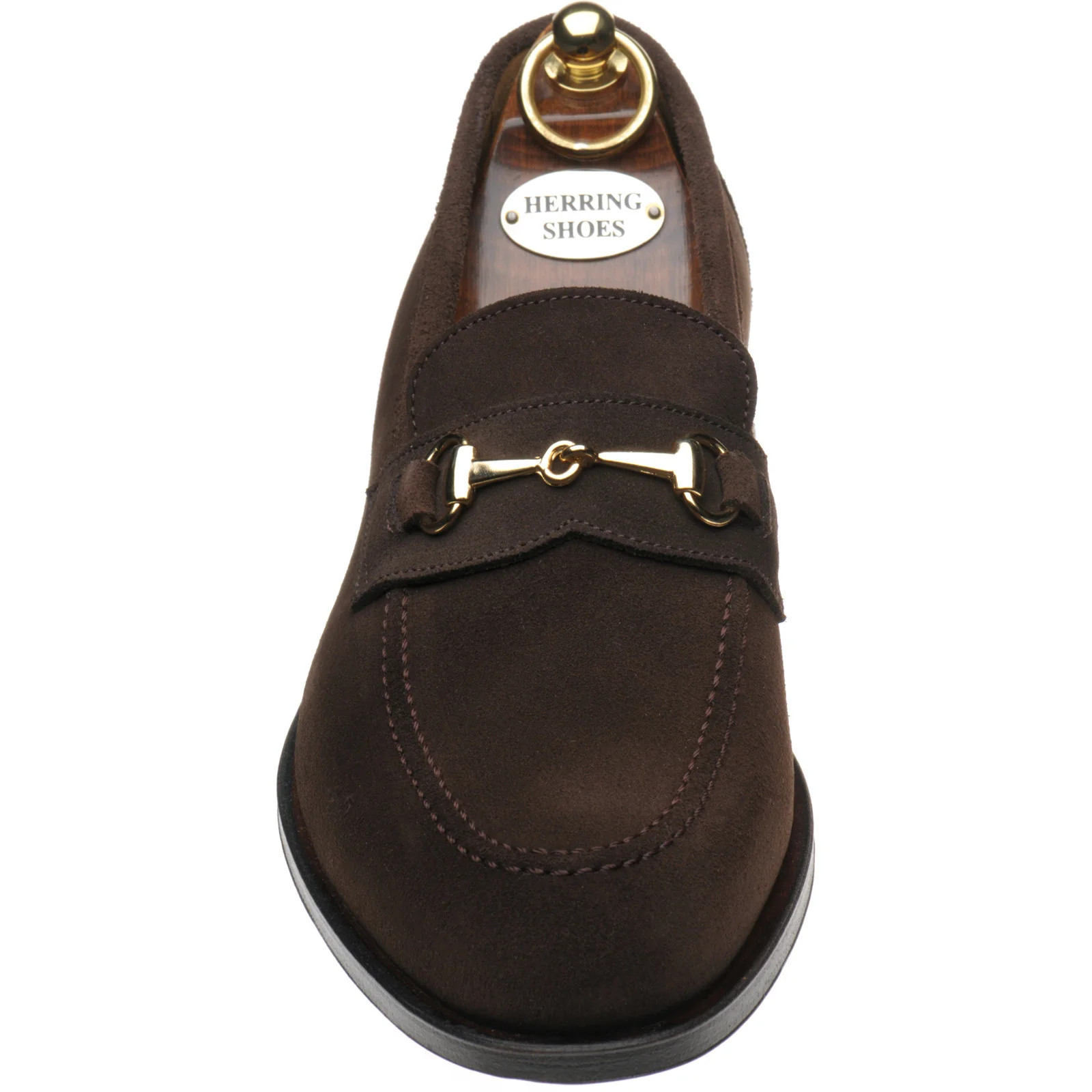 Herring Dillon II mens loafers in dark brown suede - Image 2