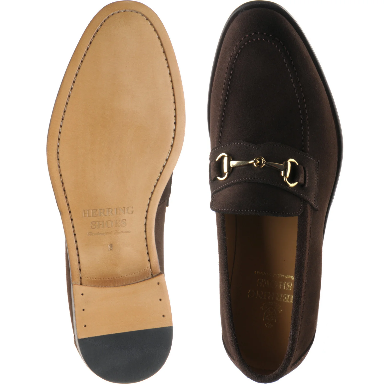 Herring Dillon II mens loafers in dark brown suede - Image 3