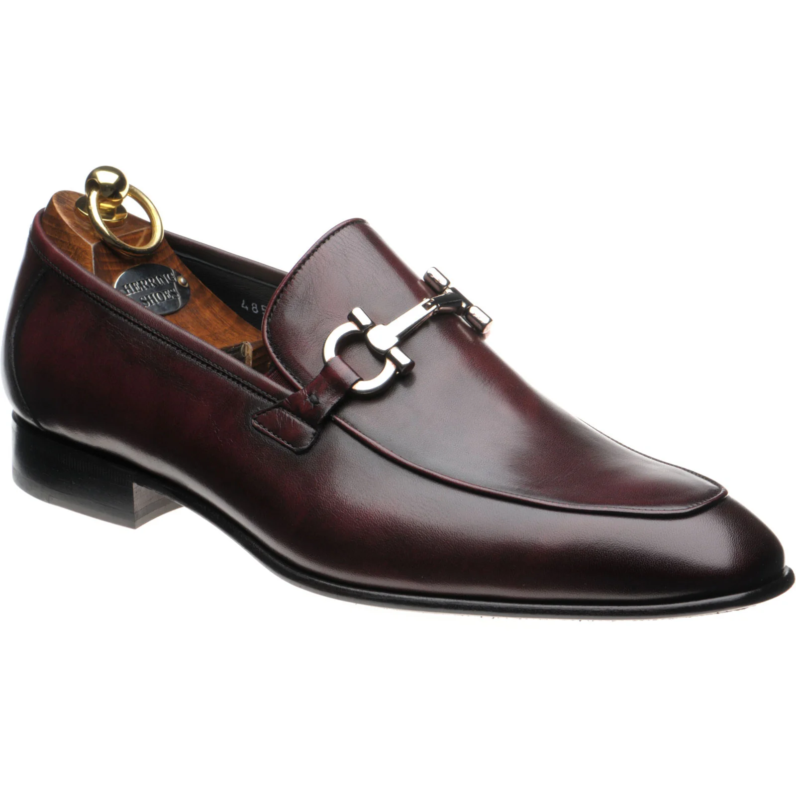 Herring Dillon mens loafers in burgundy calf (second)