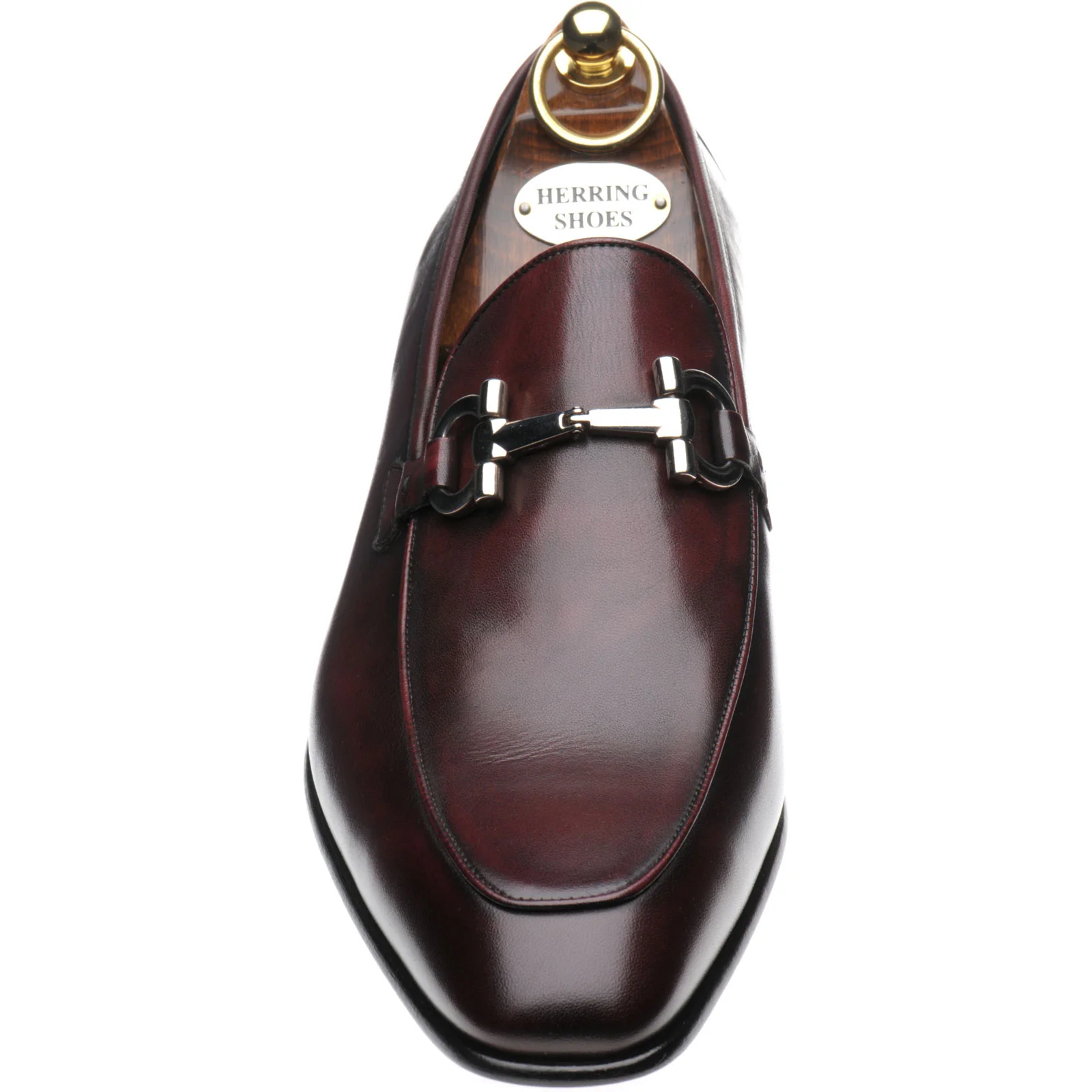 Herring Dillon mens loafers in burgundy calf (second) - Image 2