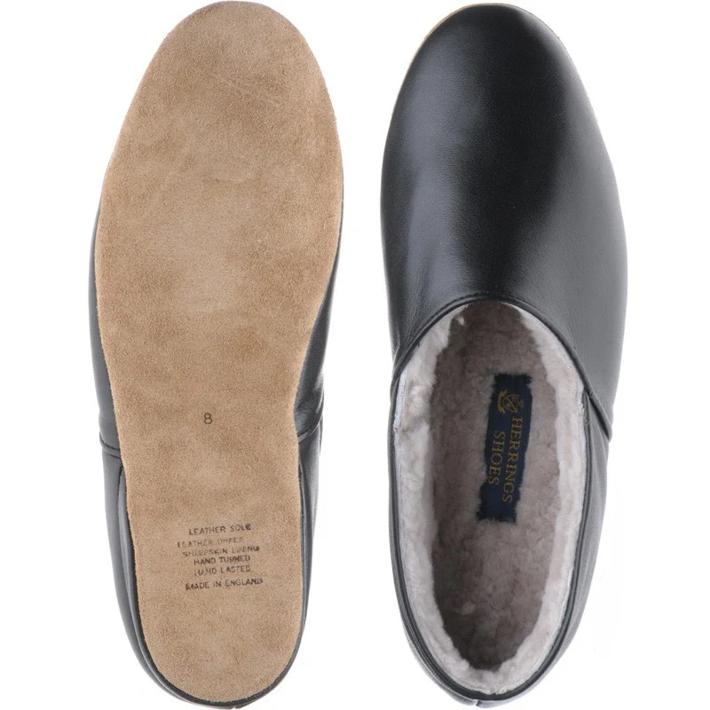 Herring Duke mens slippers in black calf - Image 3