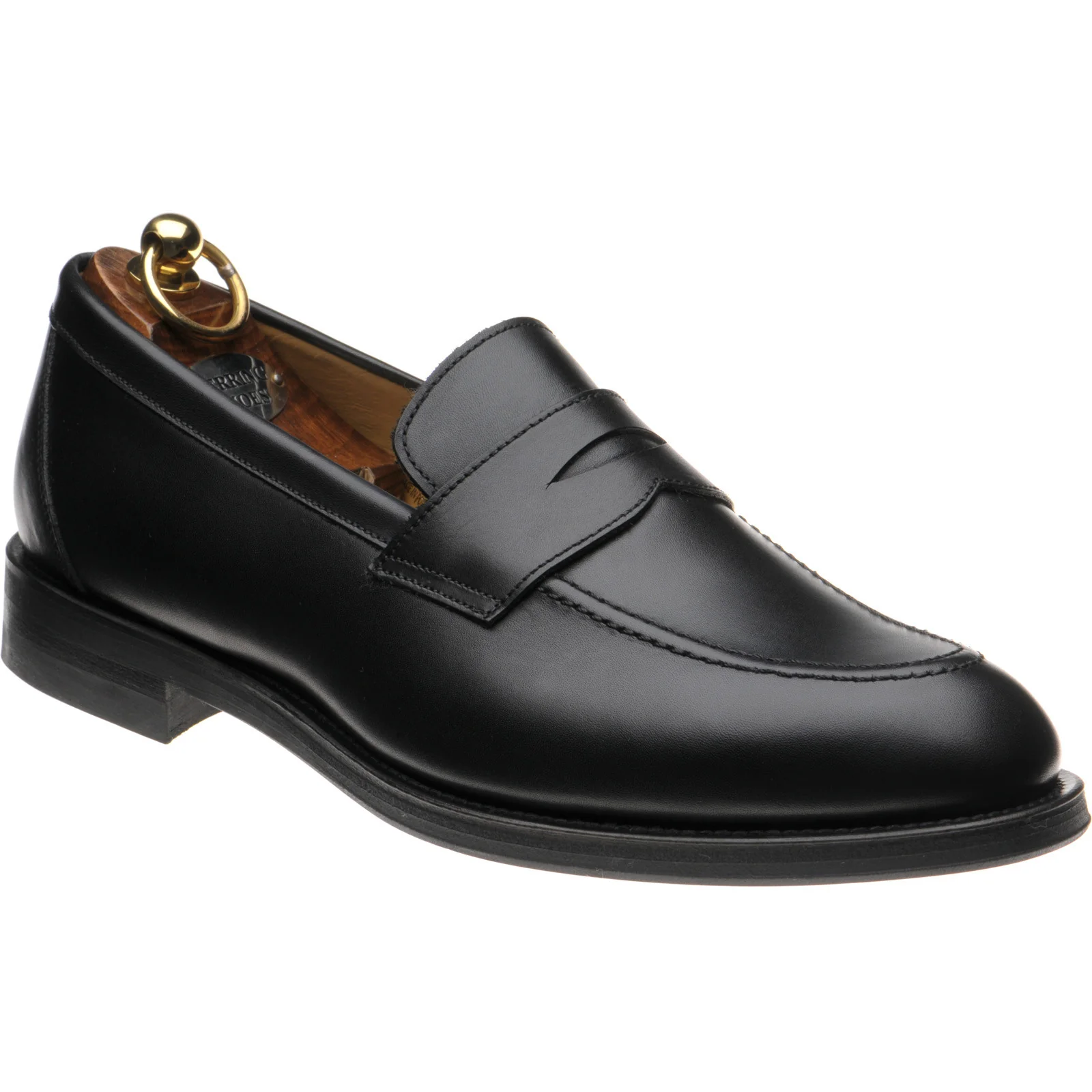 Herring Dunham II Rubber mens rubber-soled loafers in black calf (second)