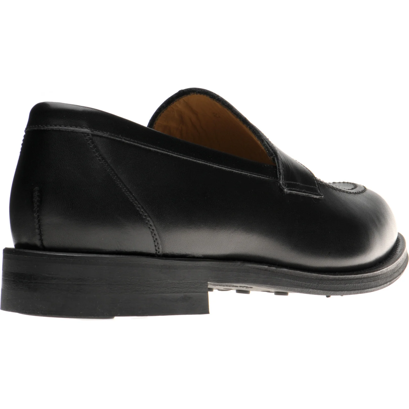 Herring Dunham II Rubber mens rubber-soled loafers in black calf (second) - Image 4