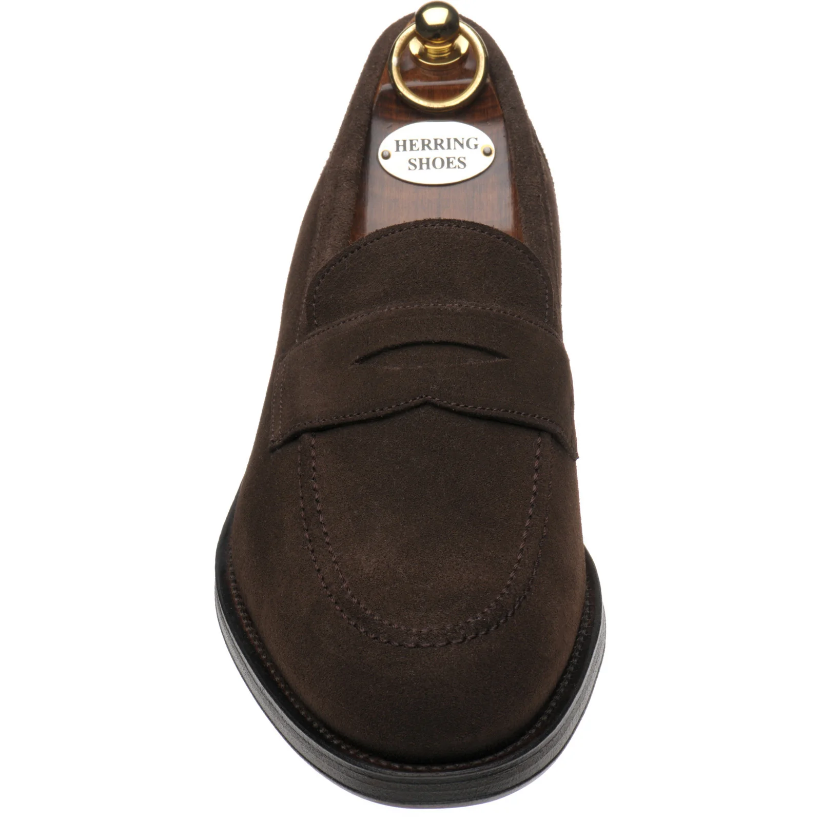 Herring Dunham II Rubber mens rubber-soled loafers in brown suede - Image 2