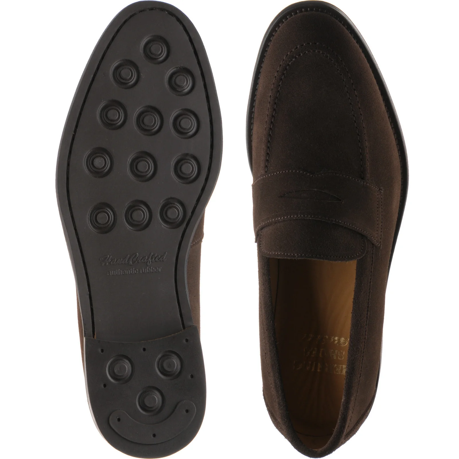 Herring Dunham II Rubber mens rubber-soled loafers in brown suede - Image 3