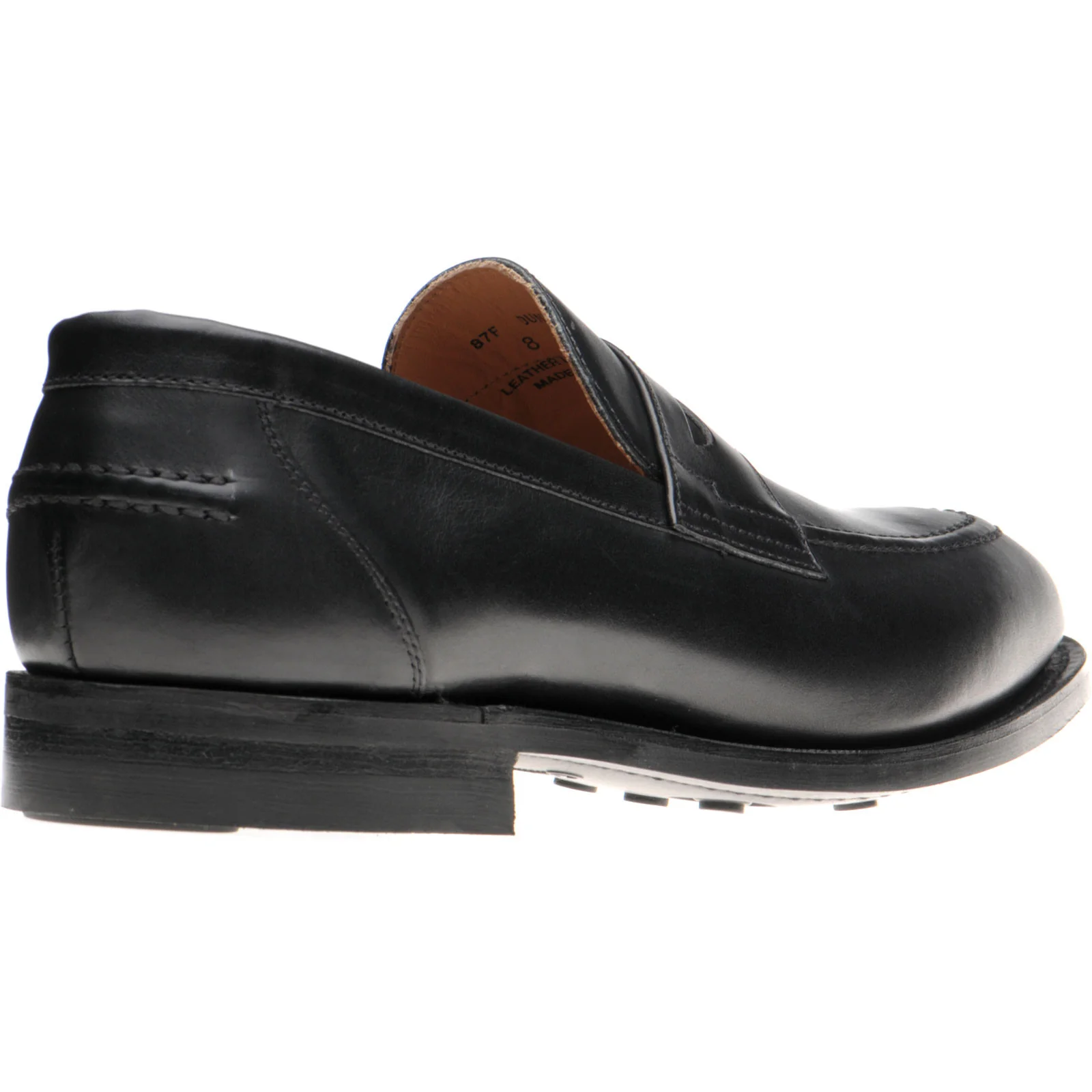 Herring Dunham mens rubber-soled loafers in black calf - Image 4