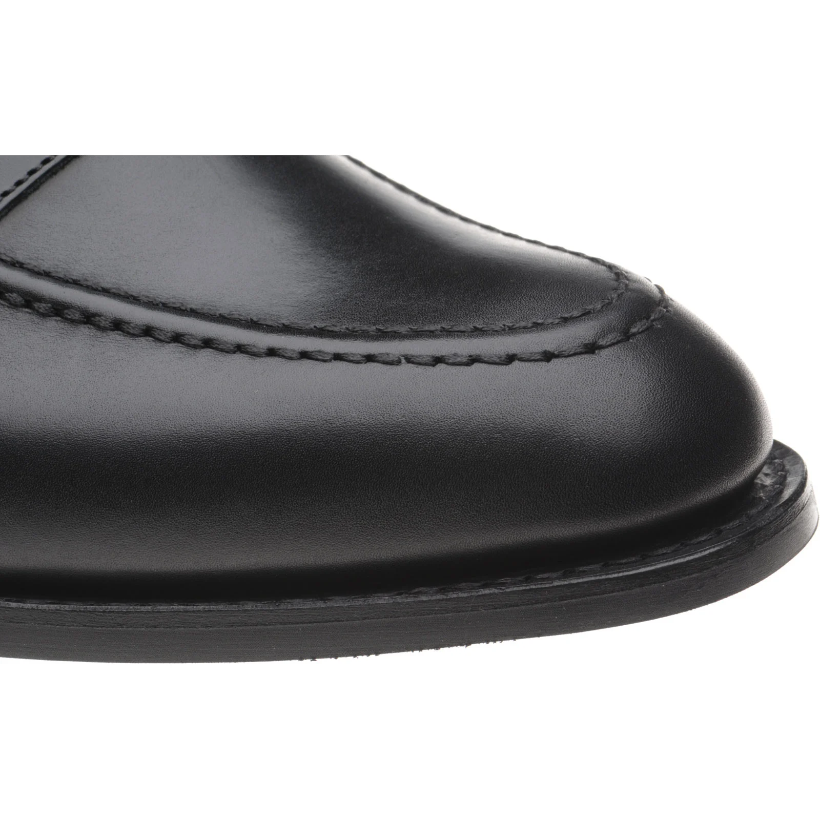 Herring Dunham mens rubber-soled loafers in black calf - Image 5