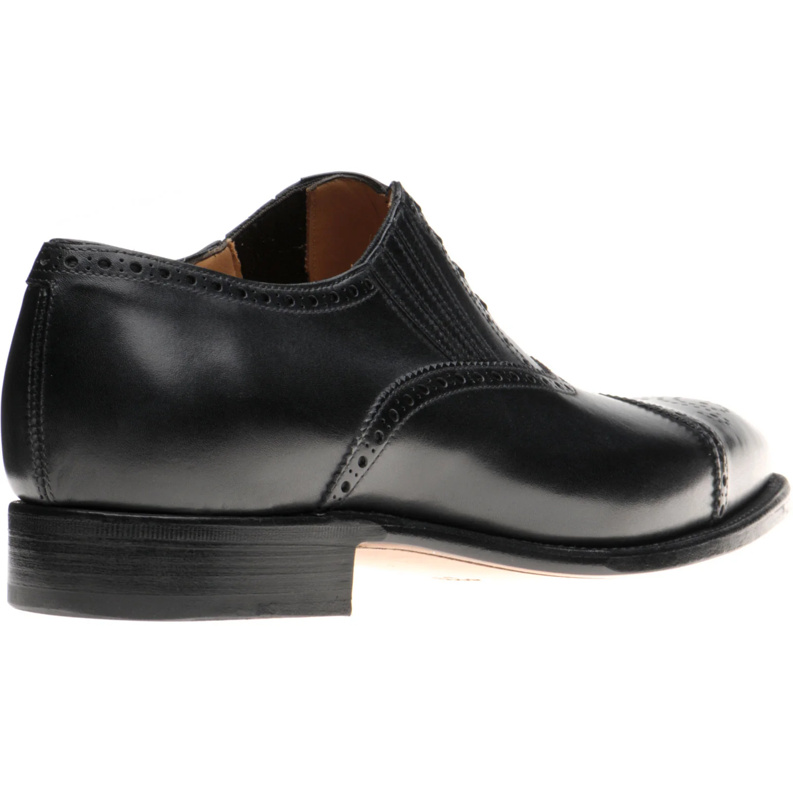 Herring Dunkeld mens semi-brogues in black calf (second) - Image 4