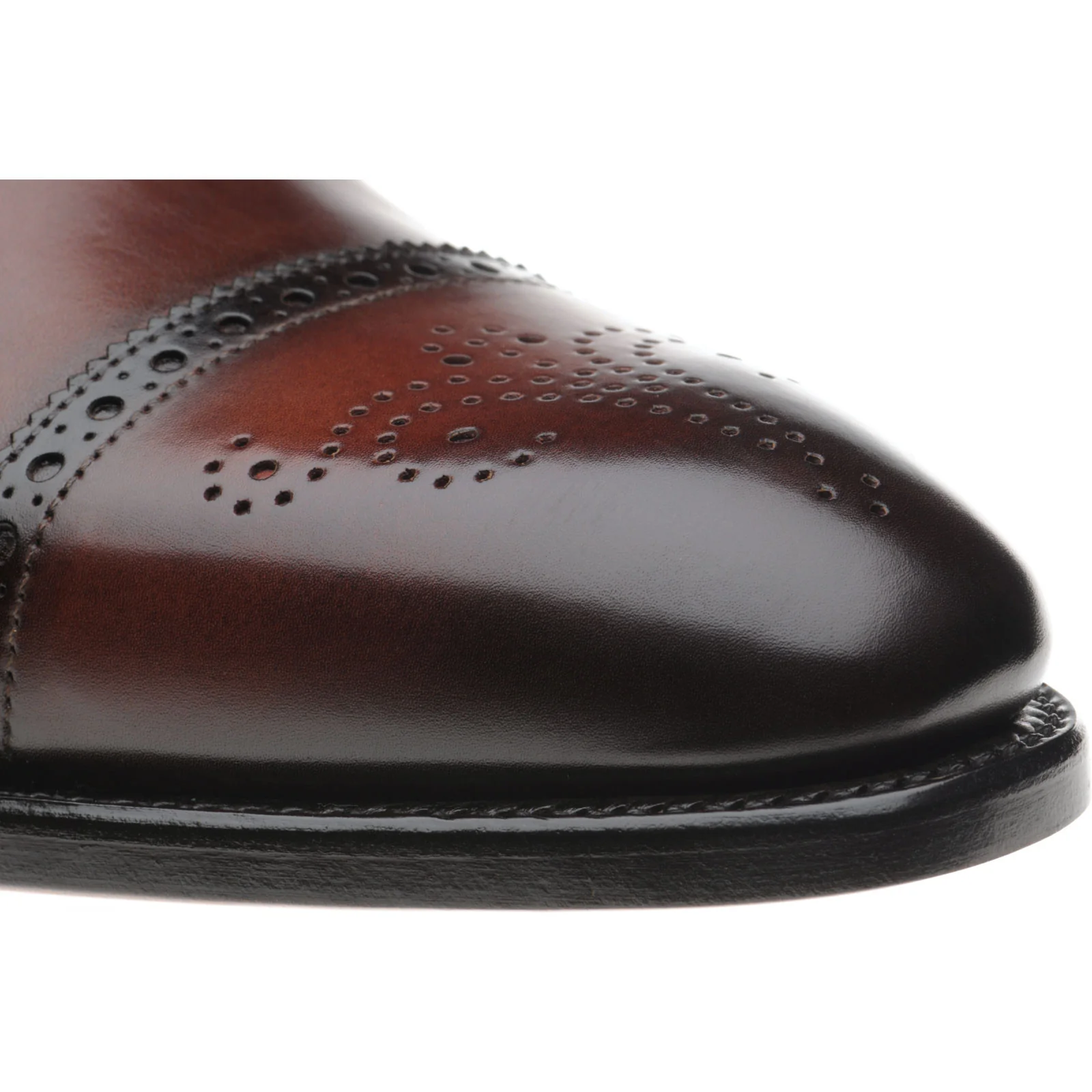 Herring Dunkeld mens semi-brogues in rosewood calf - Image 5