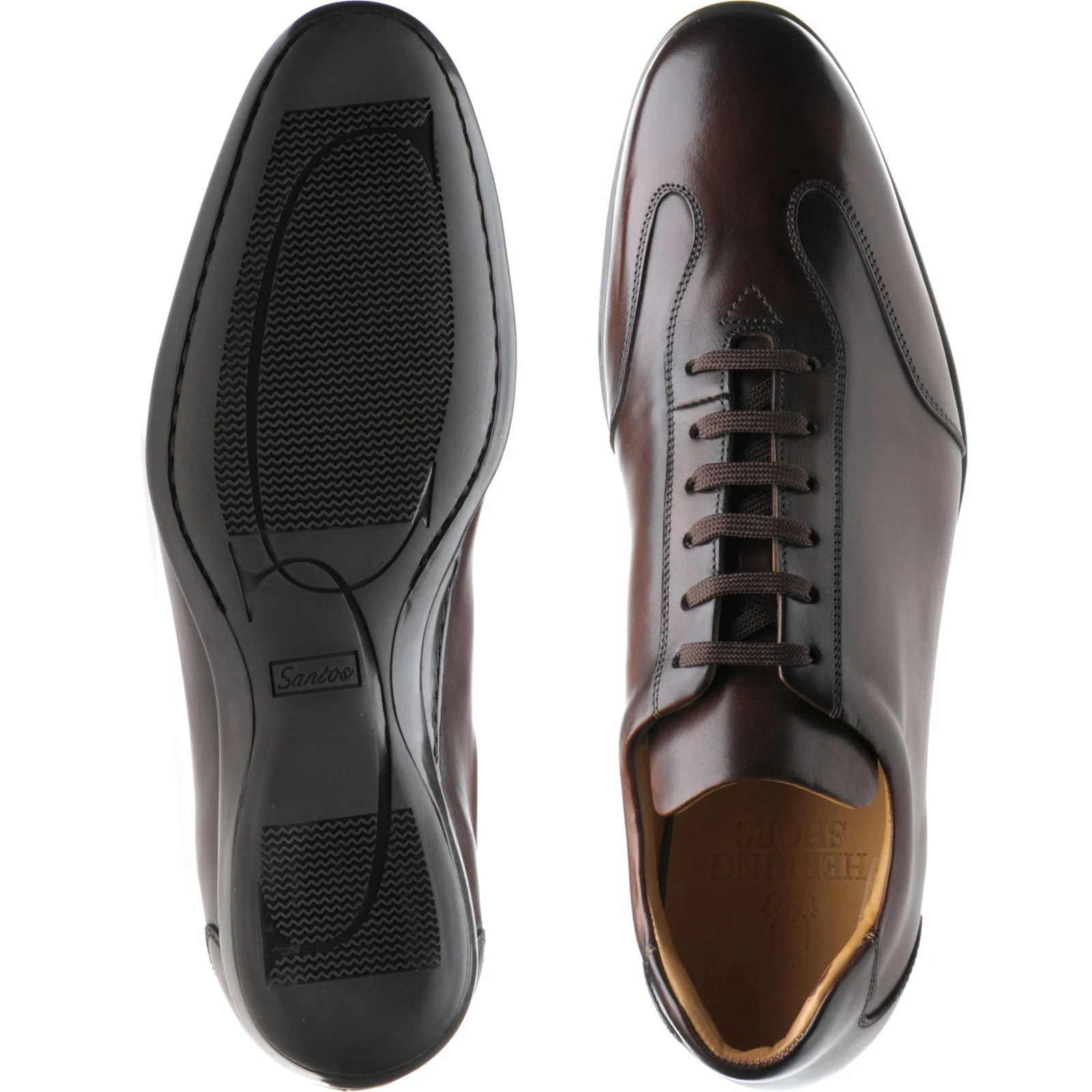 Herring Duxford mens trainers in brown calf - Image 3