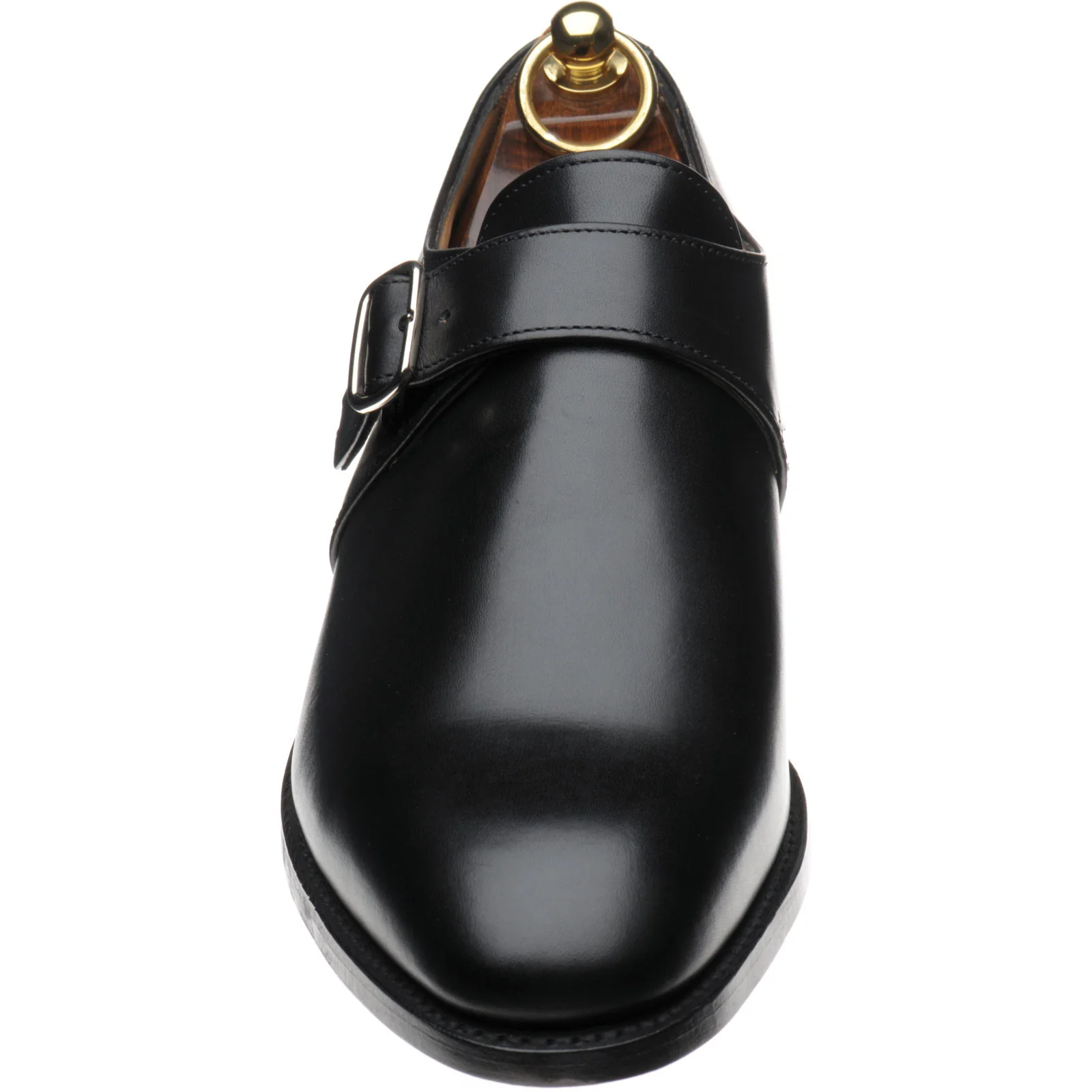 Herring Edgbaston mens monk shoes in black calf - Image 2