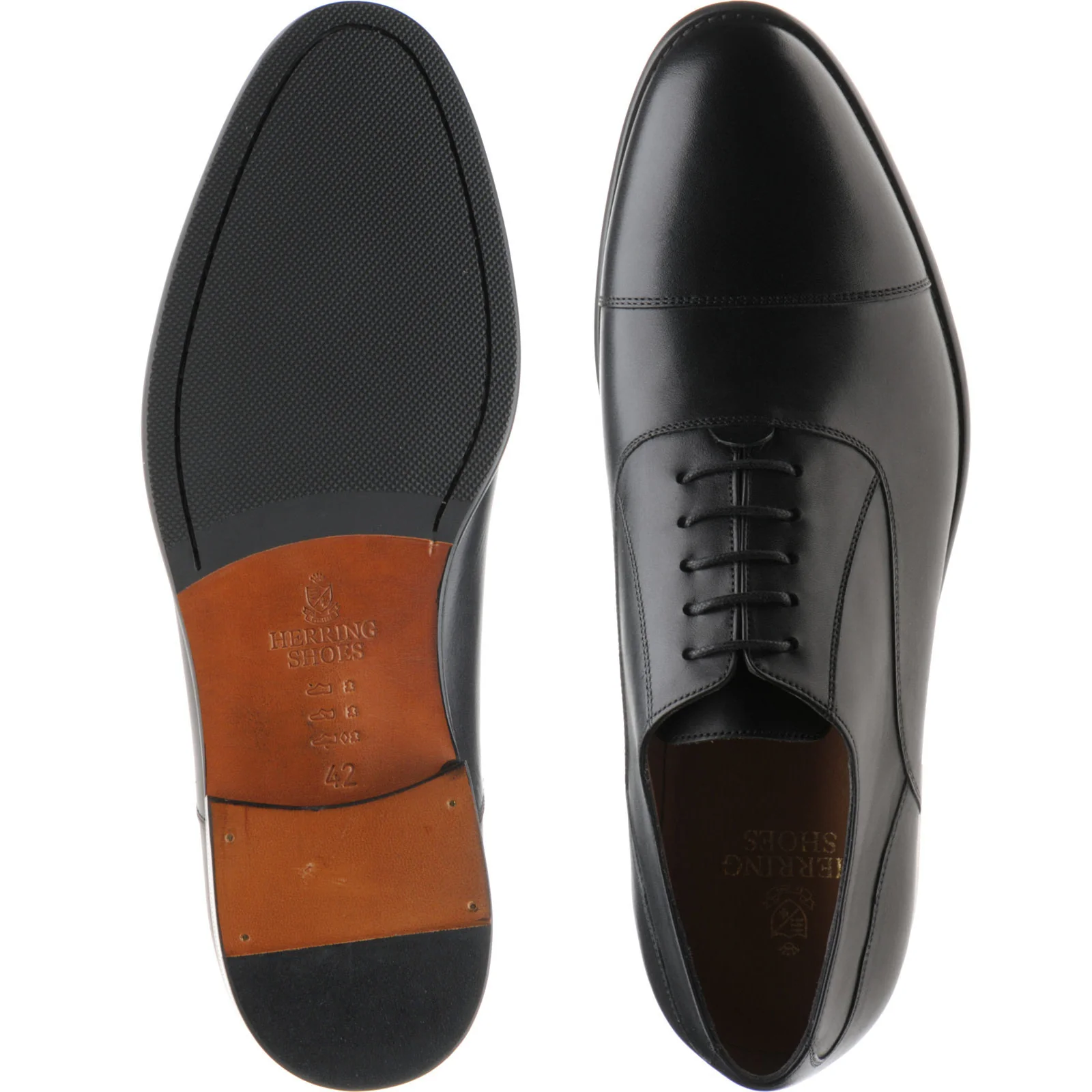 Herring Edgeware II mens hybrid-soled Oxfords in black calf - Image 3
