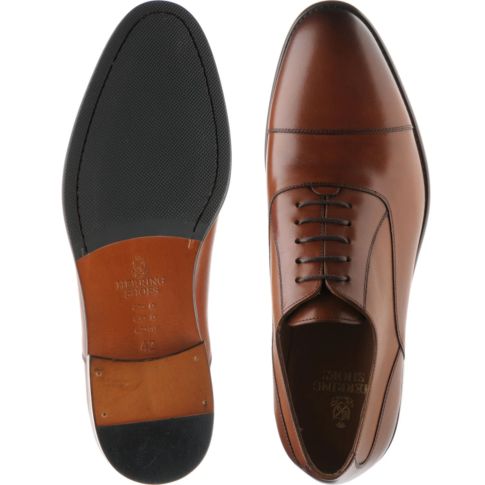 Herring Edgeware II mens hybrid-soled Oxfords in brown calf - Image 3
